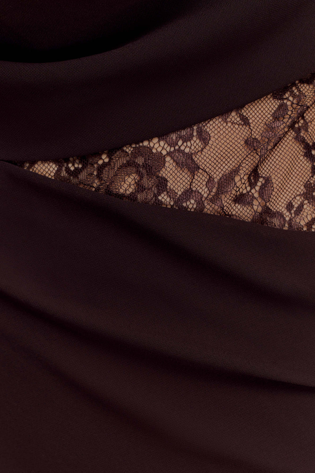 Arra Chiffon And Lace Halter Maxi Dress - Cacao Brown