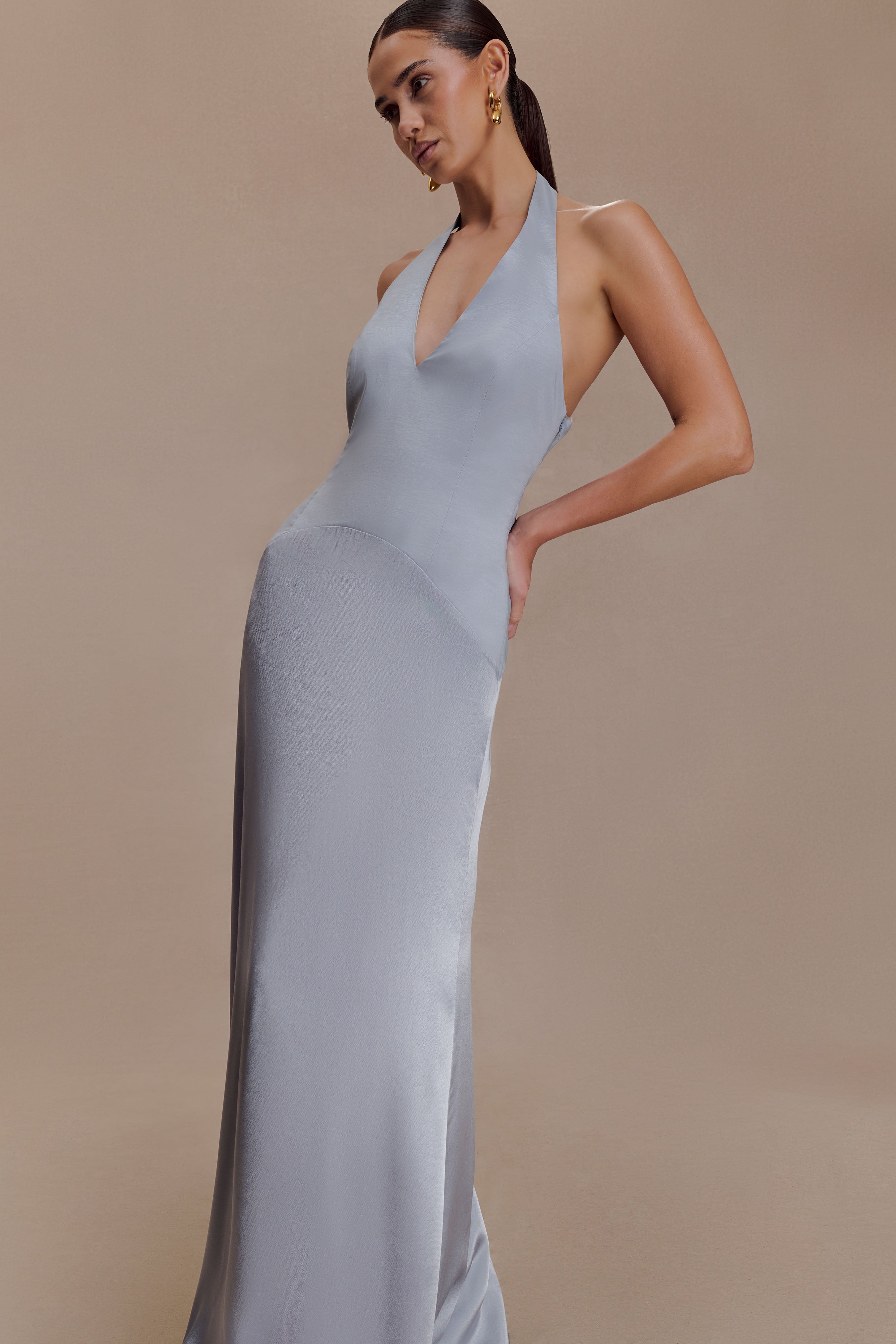 Maura Taffeta And Satin Maxi Dress - Cornflower Blue