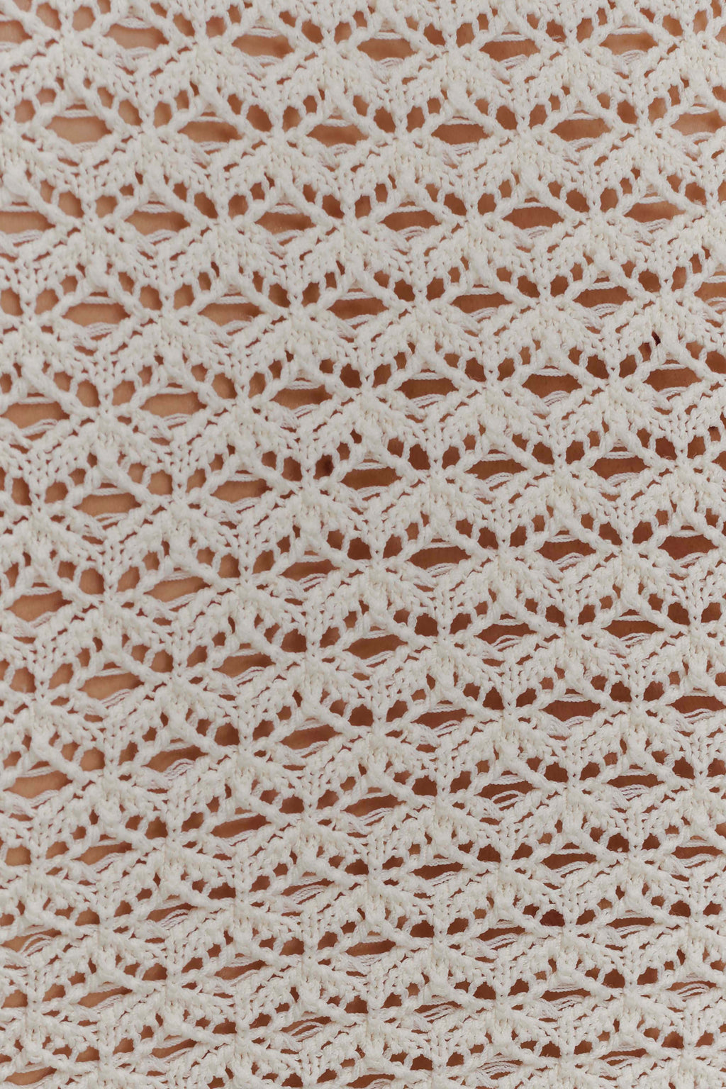 Mania Crochet Long Sleeve Cropped Top - Ivory
