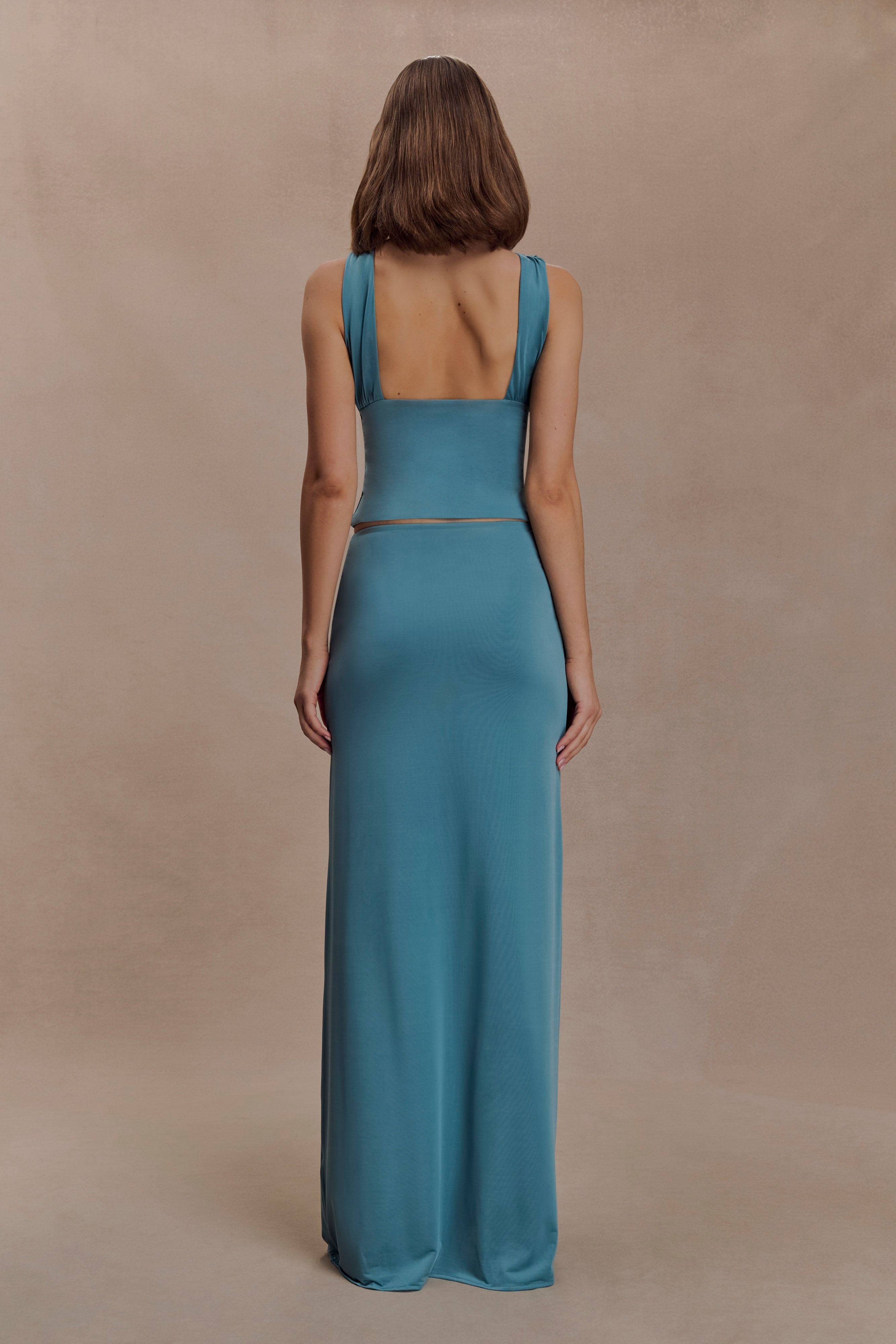 Erina Slinky Open Back Top - Teal