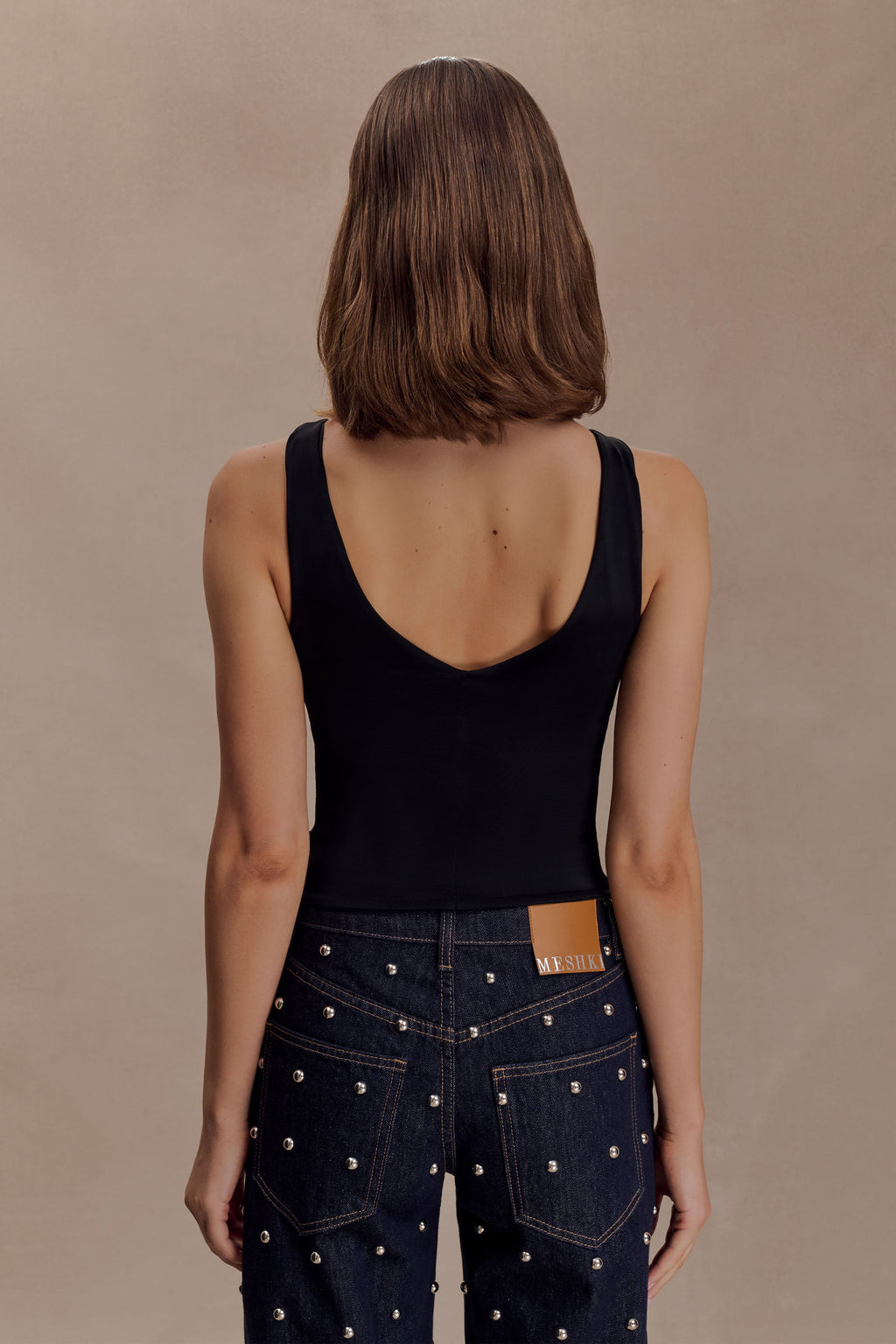 Spencer Slinky Top with Hardware - Black
