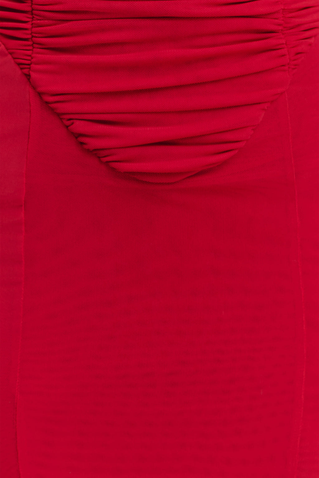 Willa Gathered Mesh Midi Dress - Ruby