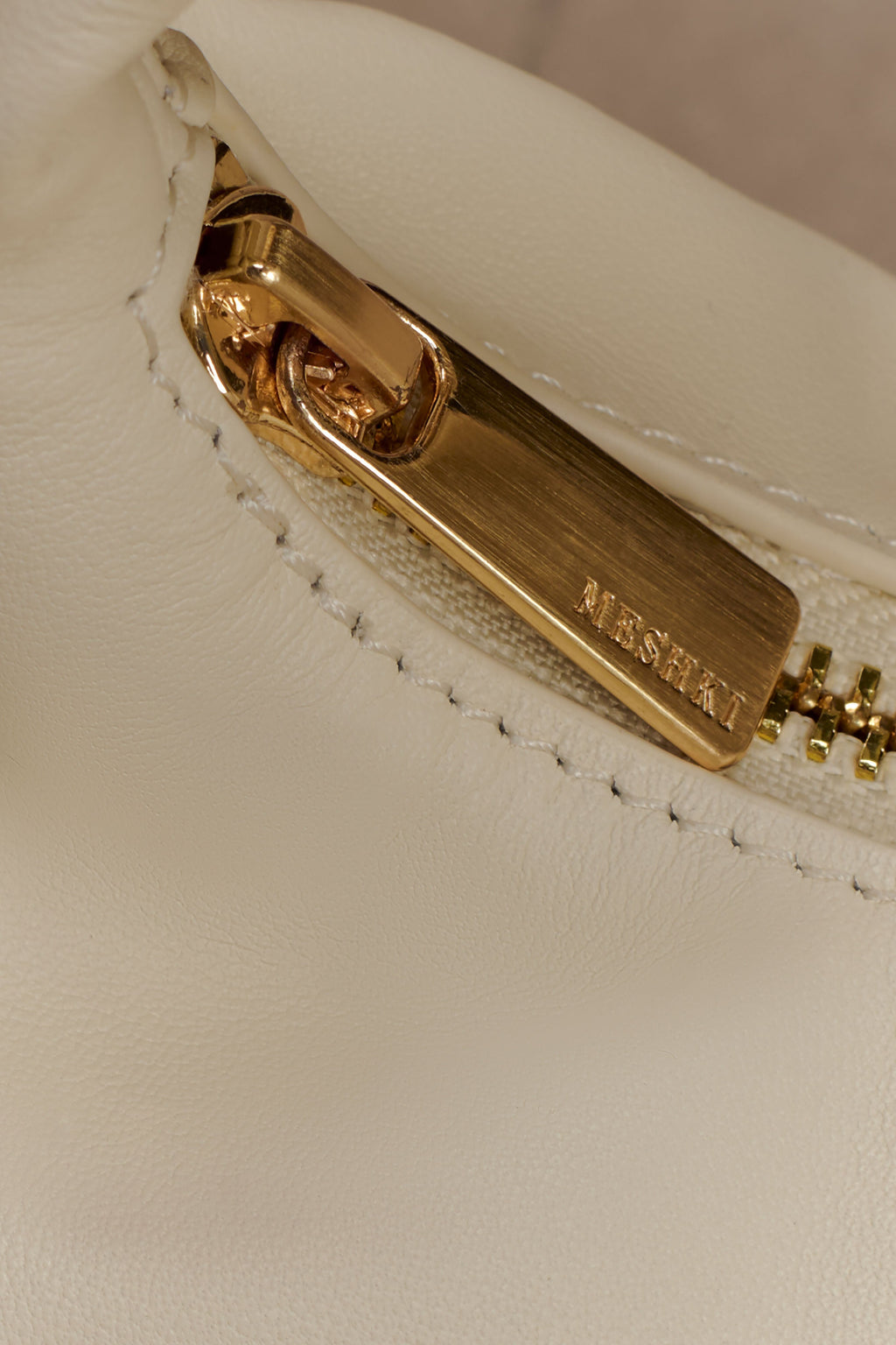 Bristol Mini Croissant Leather Bag - Ivory