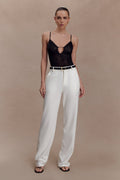 Maude Crepe Straight Leg Pants - Ivory