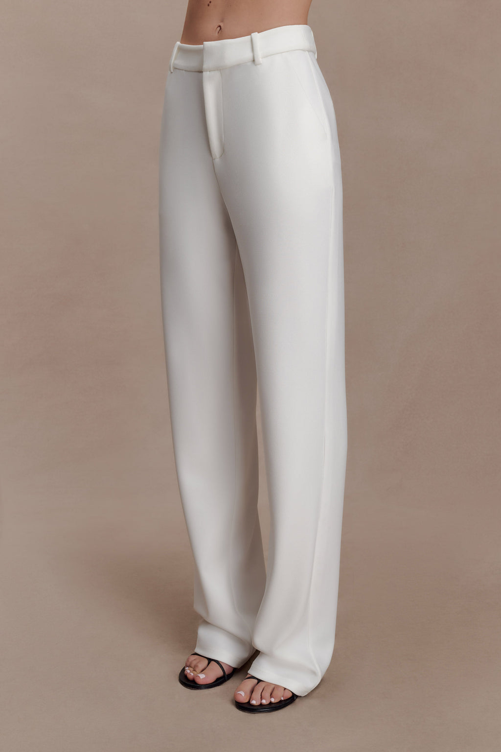 Maude Crepe Straight Leg Pants - Ivory