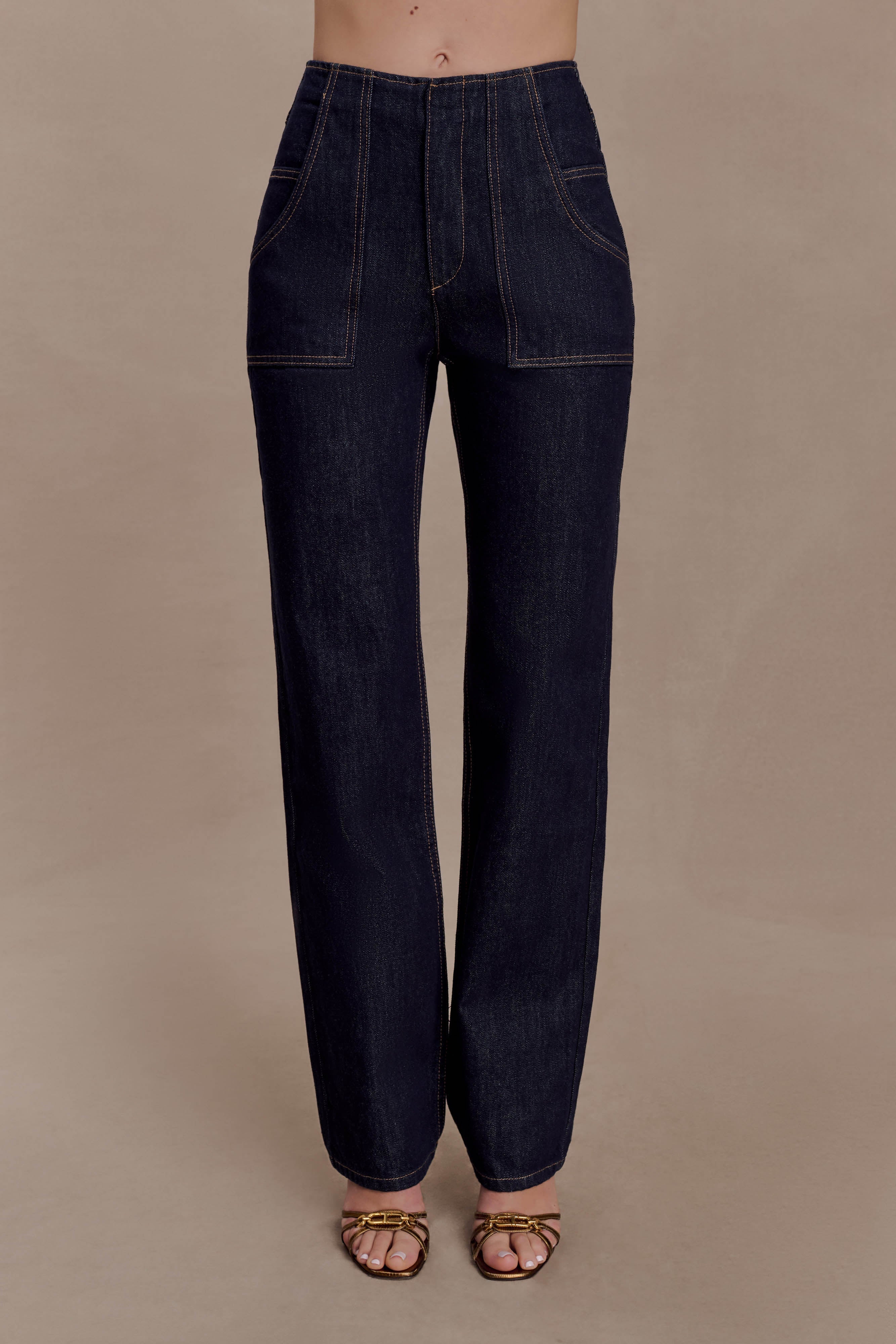 Clarrissa High Rise Jeans - Washed Indigo Blue