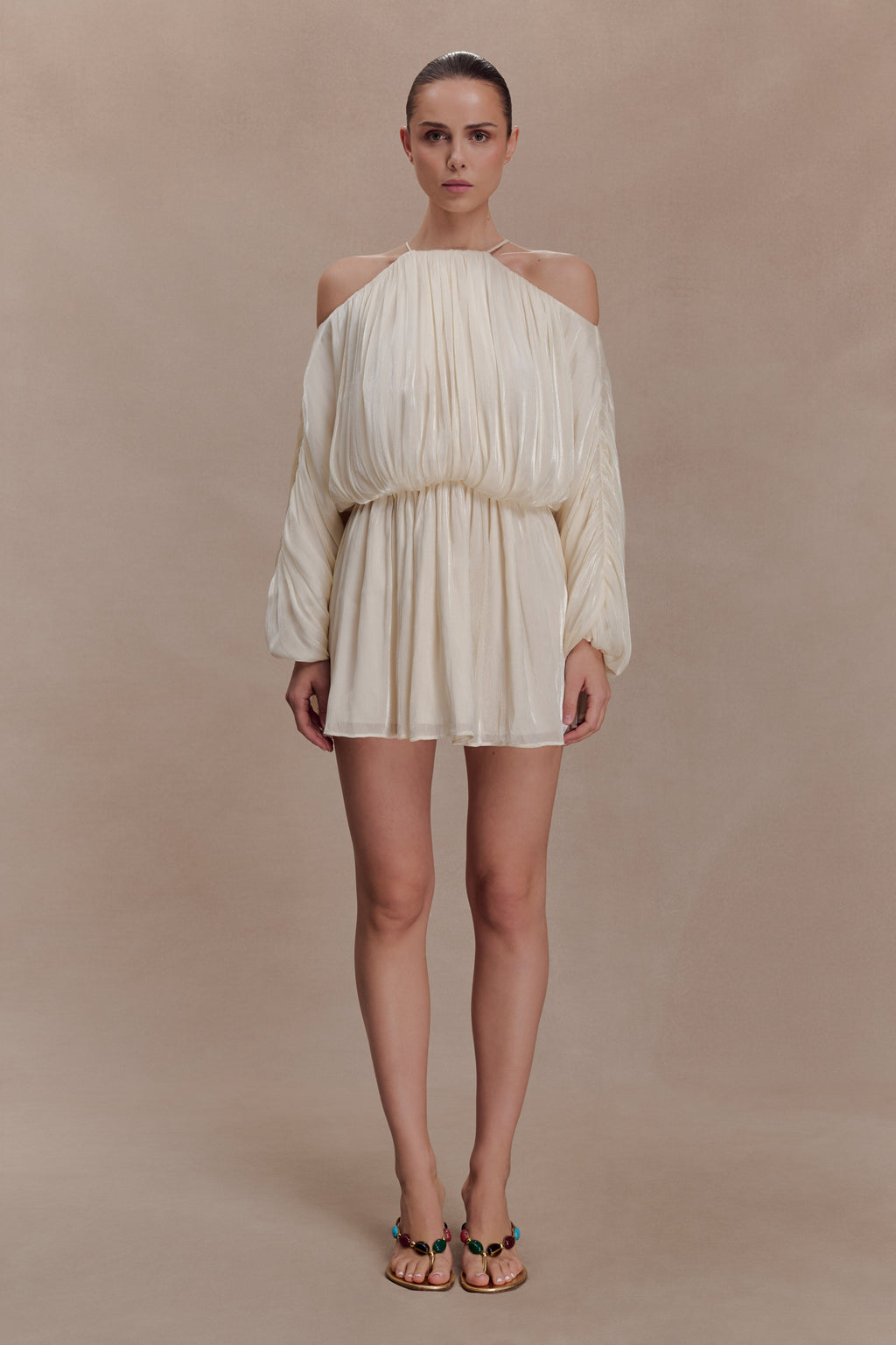 Minna Halter Mini Dress - Opal White