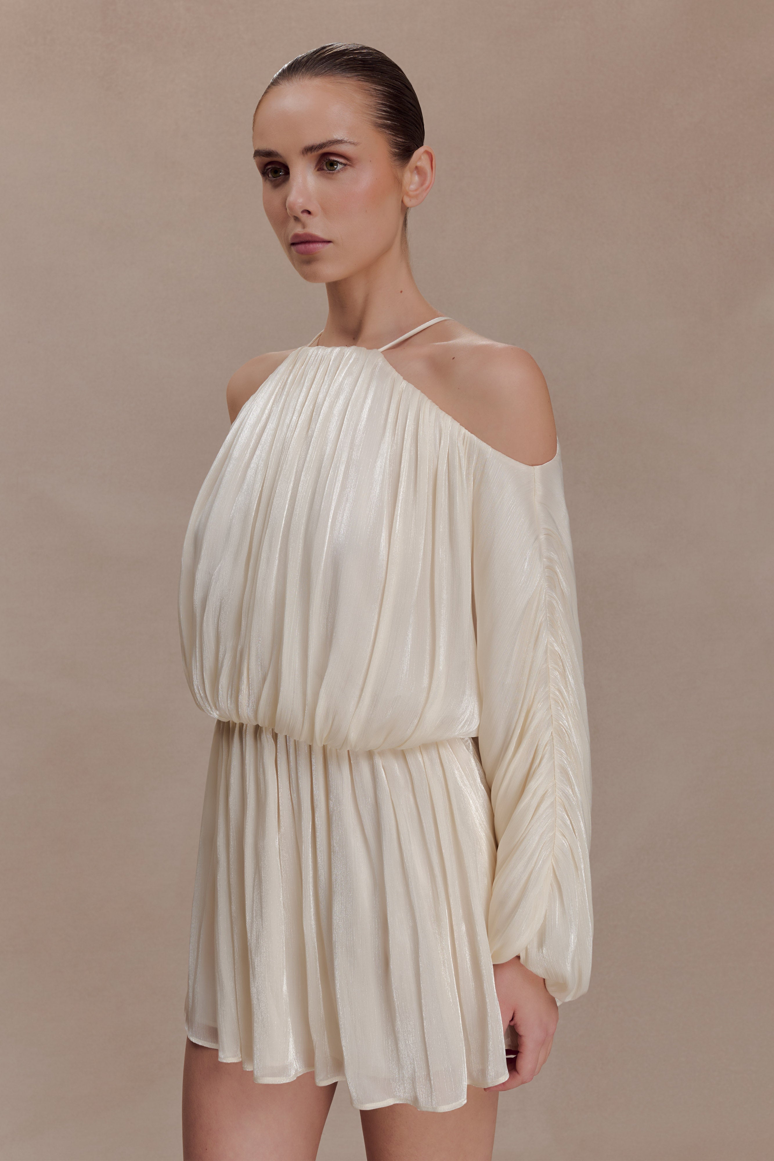 Minna Halter Mini Dress - Opal White