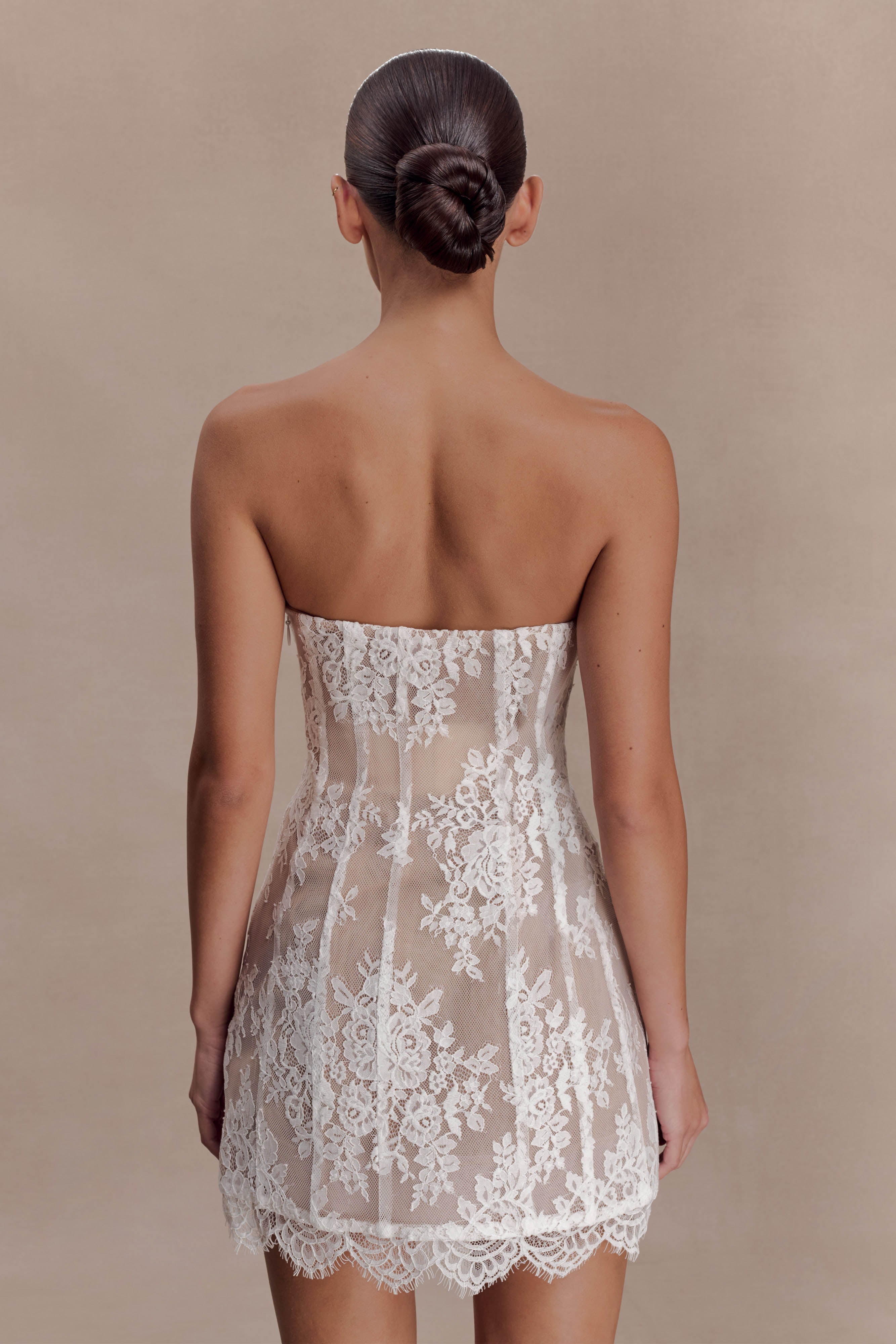 Zoey Lace Corset Mini Dress - Ivory