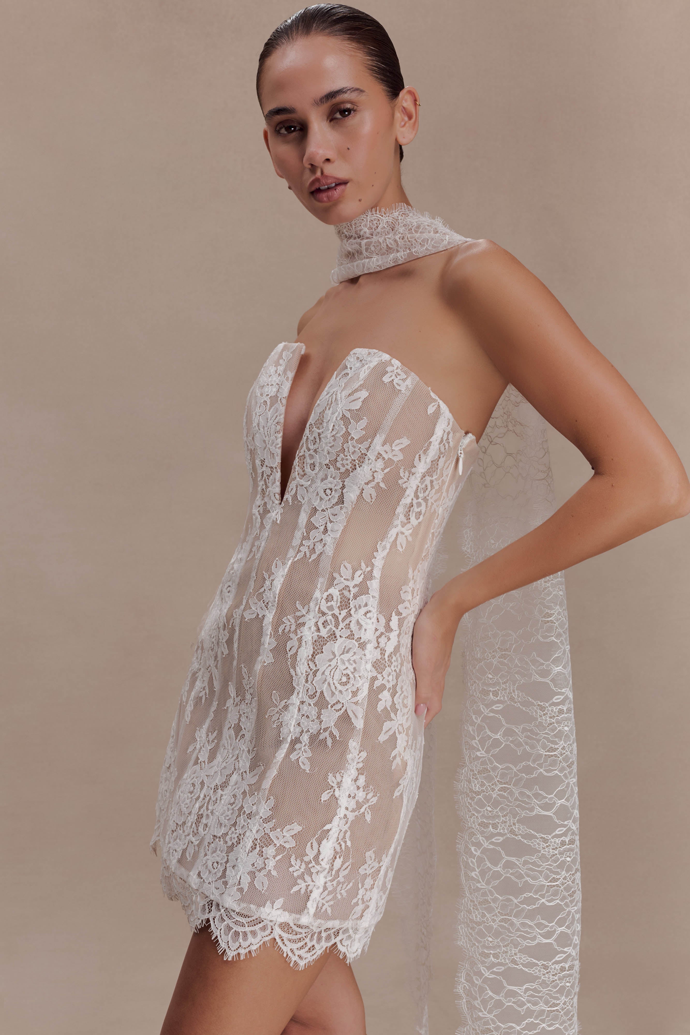 Zoey Lace Scarf - Ivory
