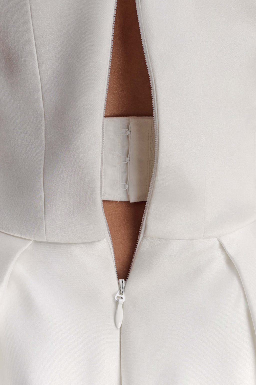 Willow Off Shoulder Satin Maxi Gown - White
