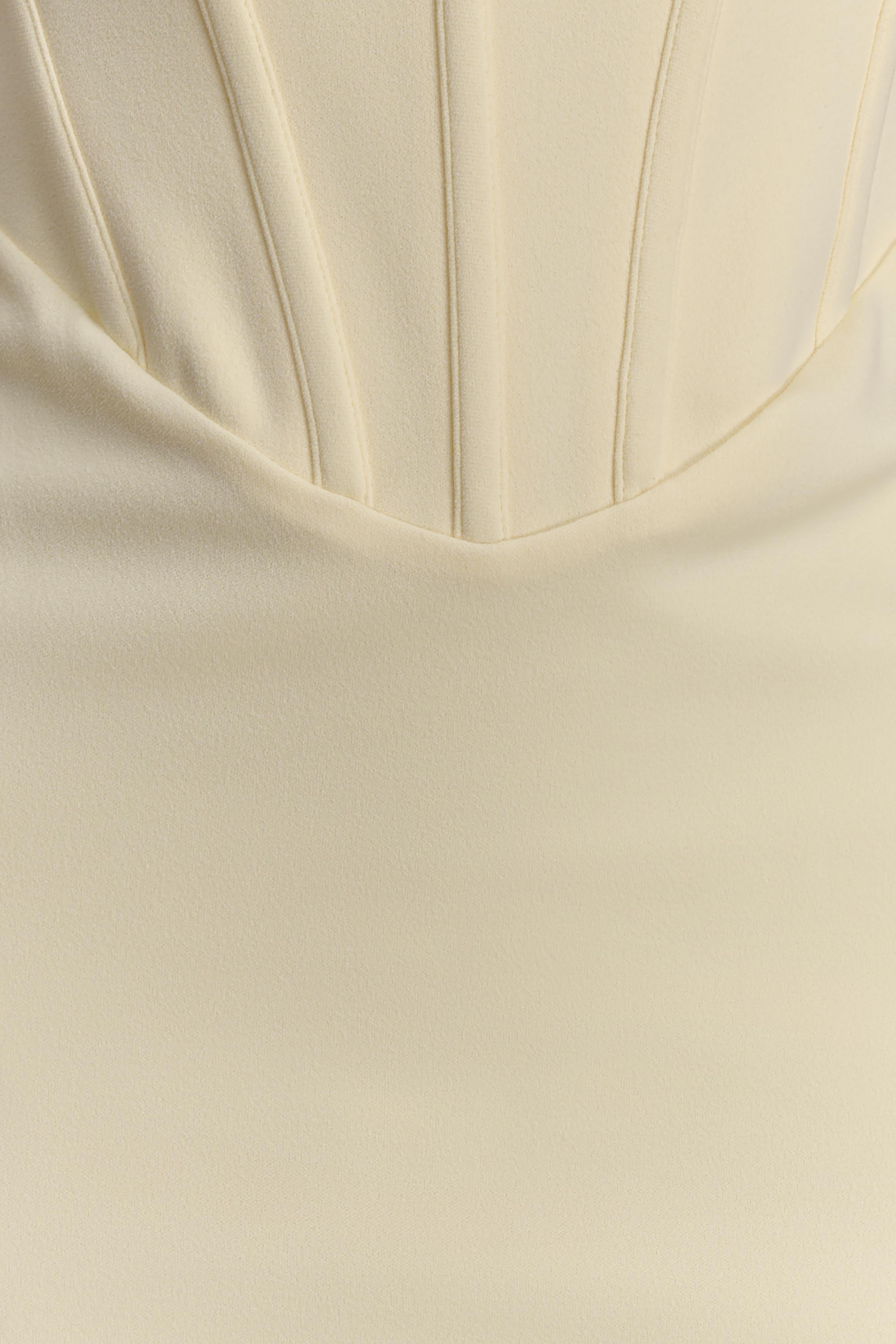 Luella Crepe Corset Maxi Dress - Lemon