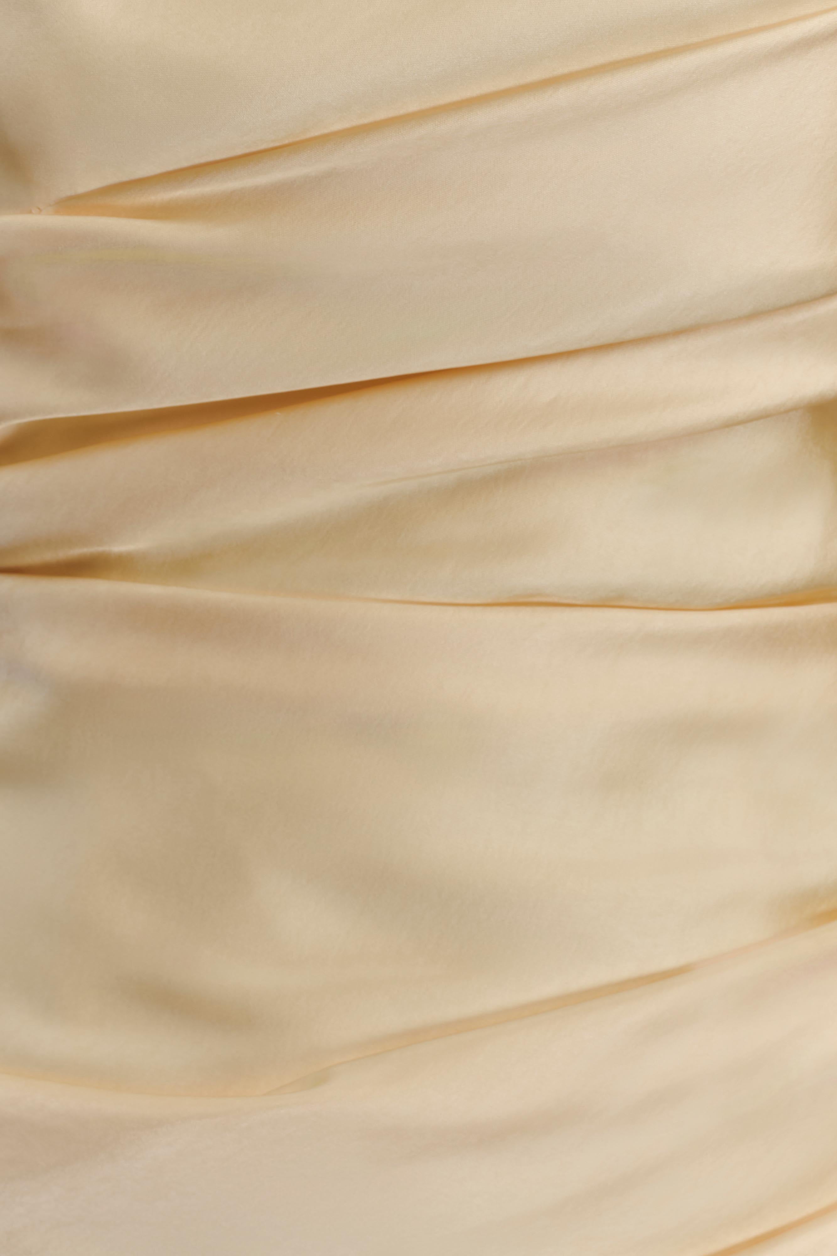 Sarah Strapless Maxi Dress With Waist Tie - Lemon