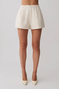 Alina Pintuck Cotton Shorts - Stripe