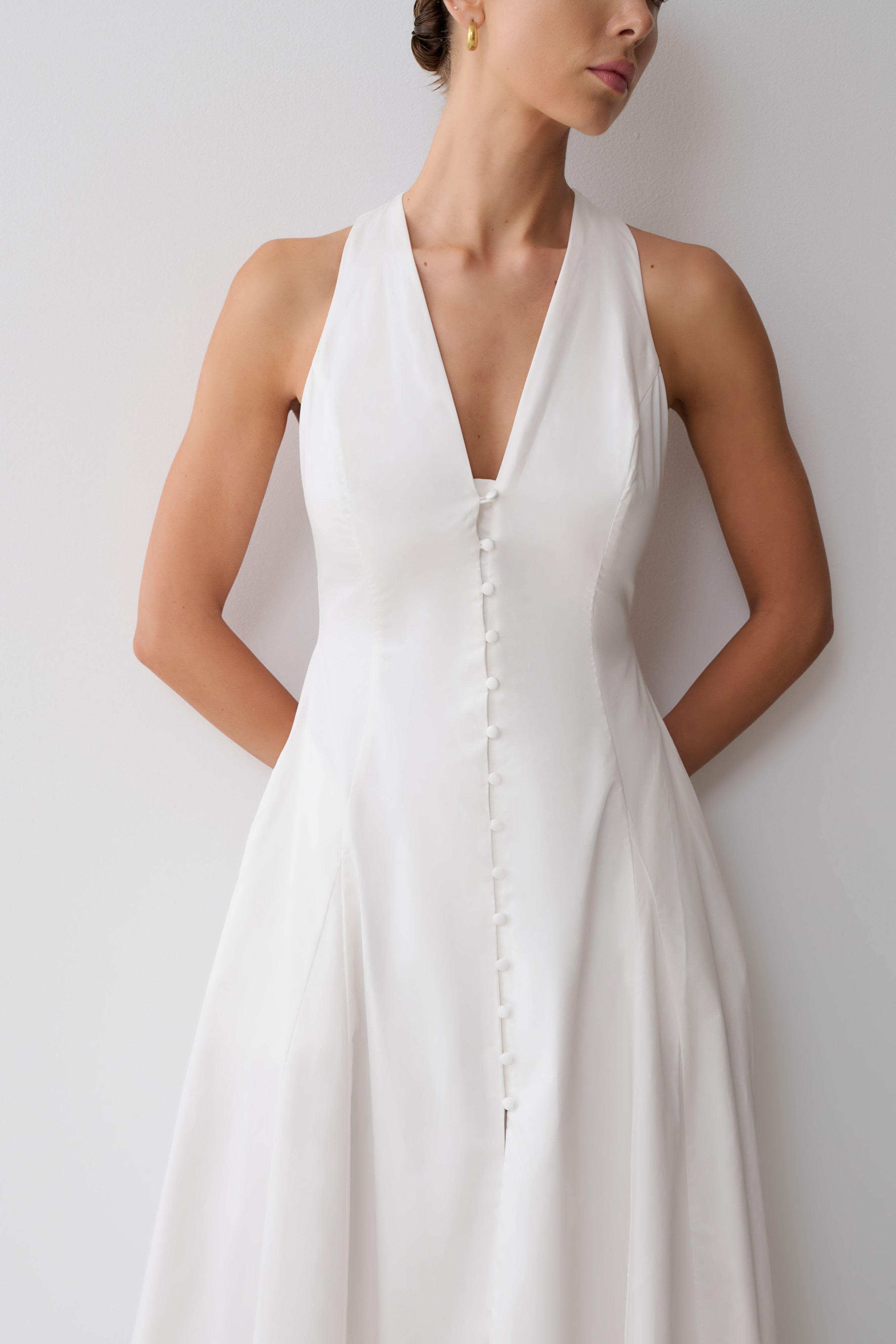 Sienna Button Down Maxi Dress - White