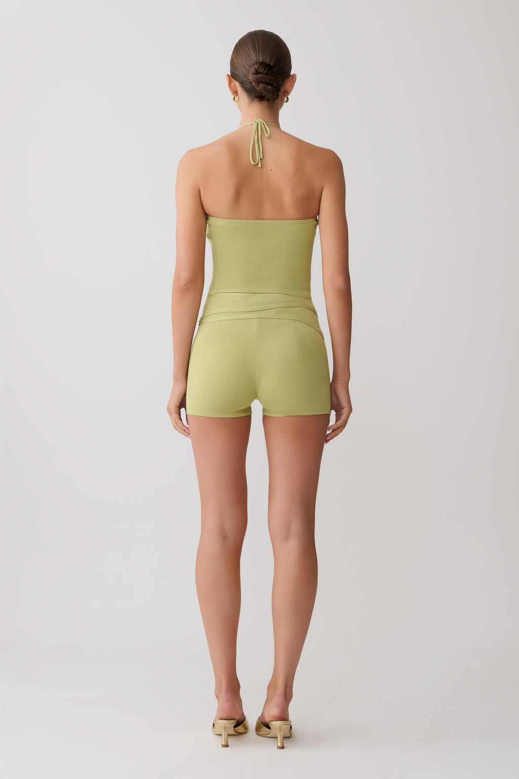 Dimitri Mini Knit Shorts With Belt - Light Olive