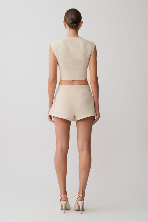 Anahita Linen Short - Natural