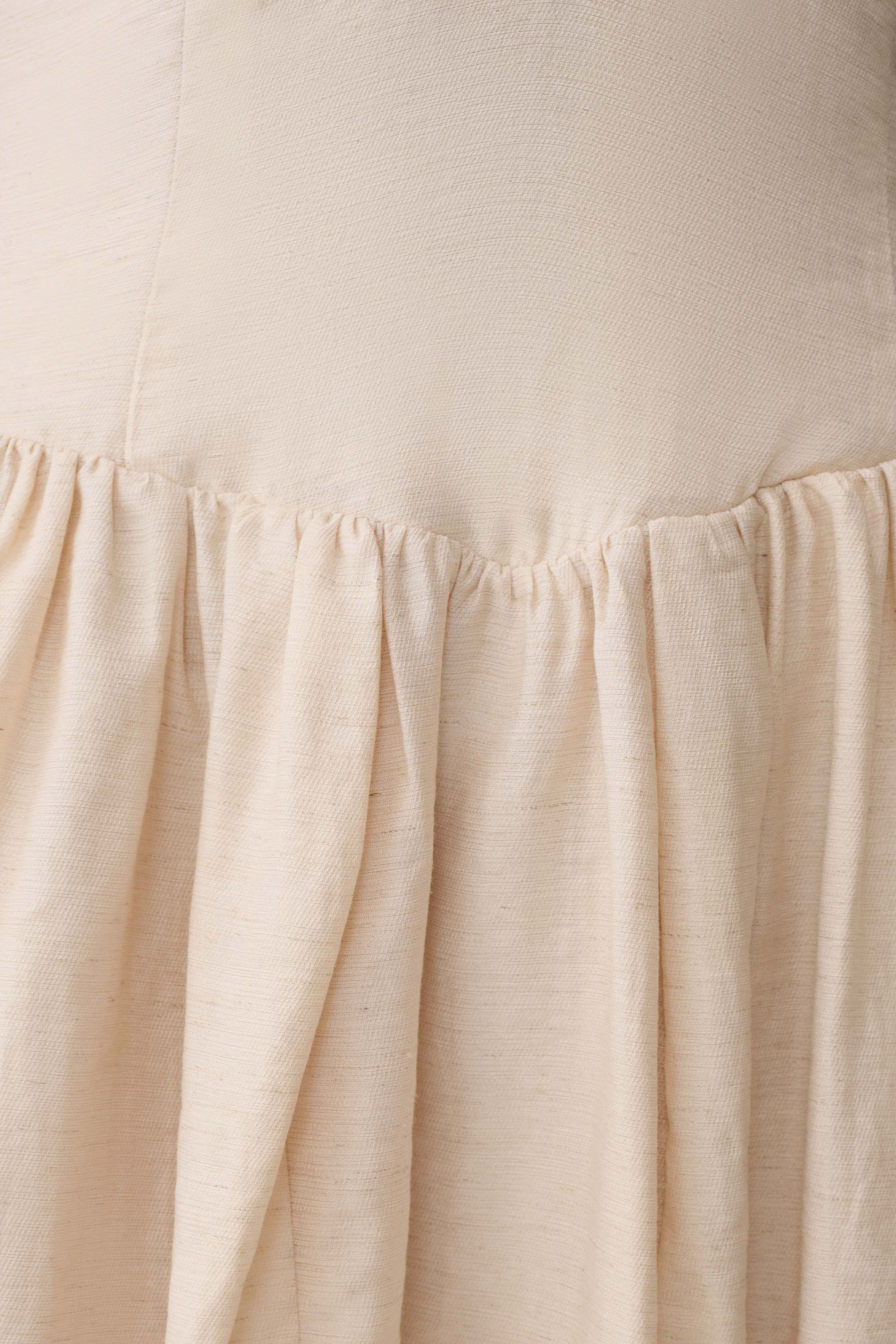 Arabella Cinched Waist Linen Mini Dress - Natural