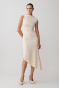 Milasandra Pleated Knit Dress - Ivory