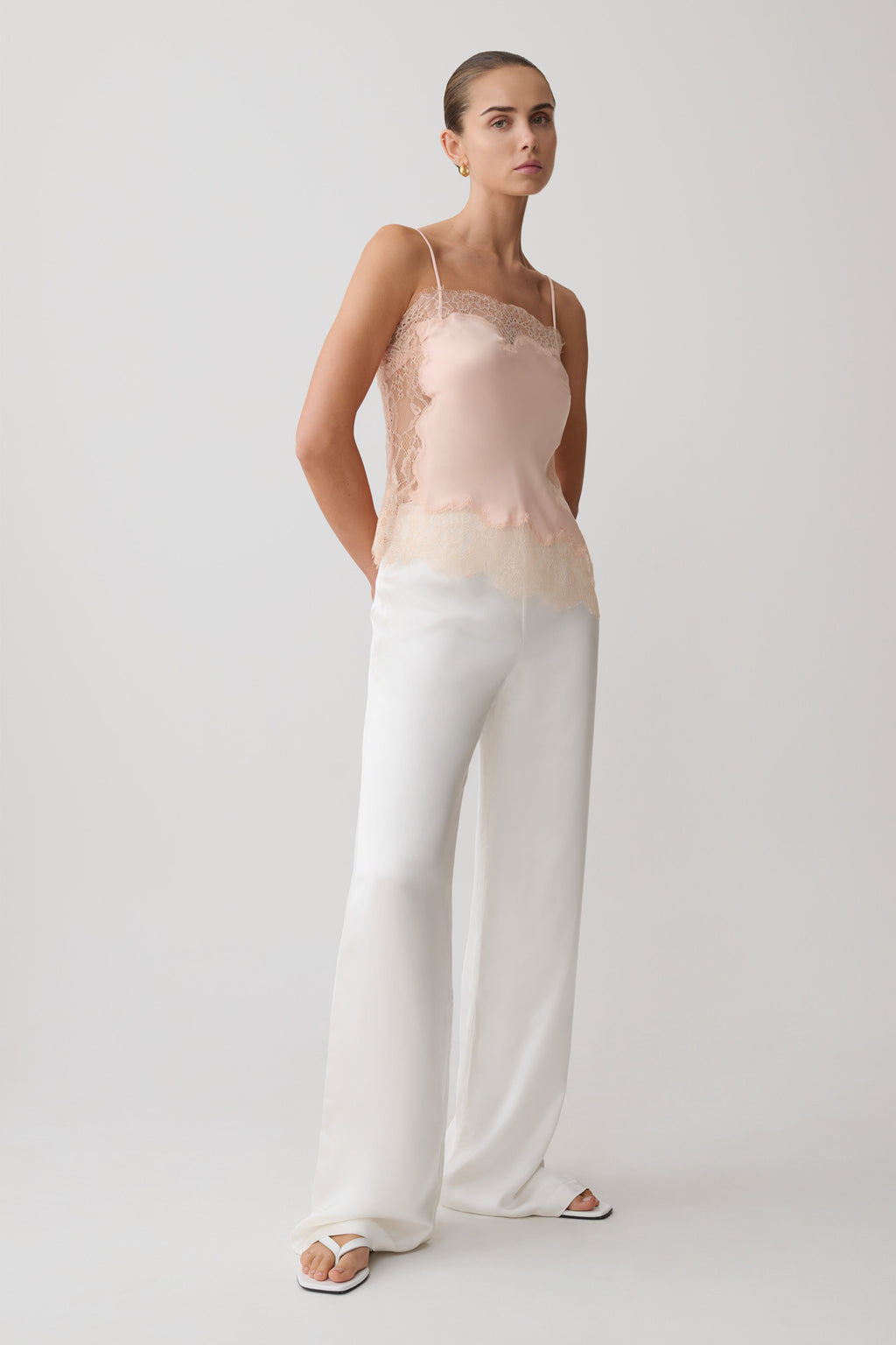 Miriam Satin & Lace Camisole - Peach