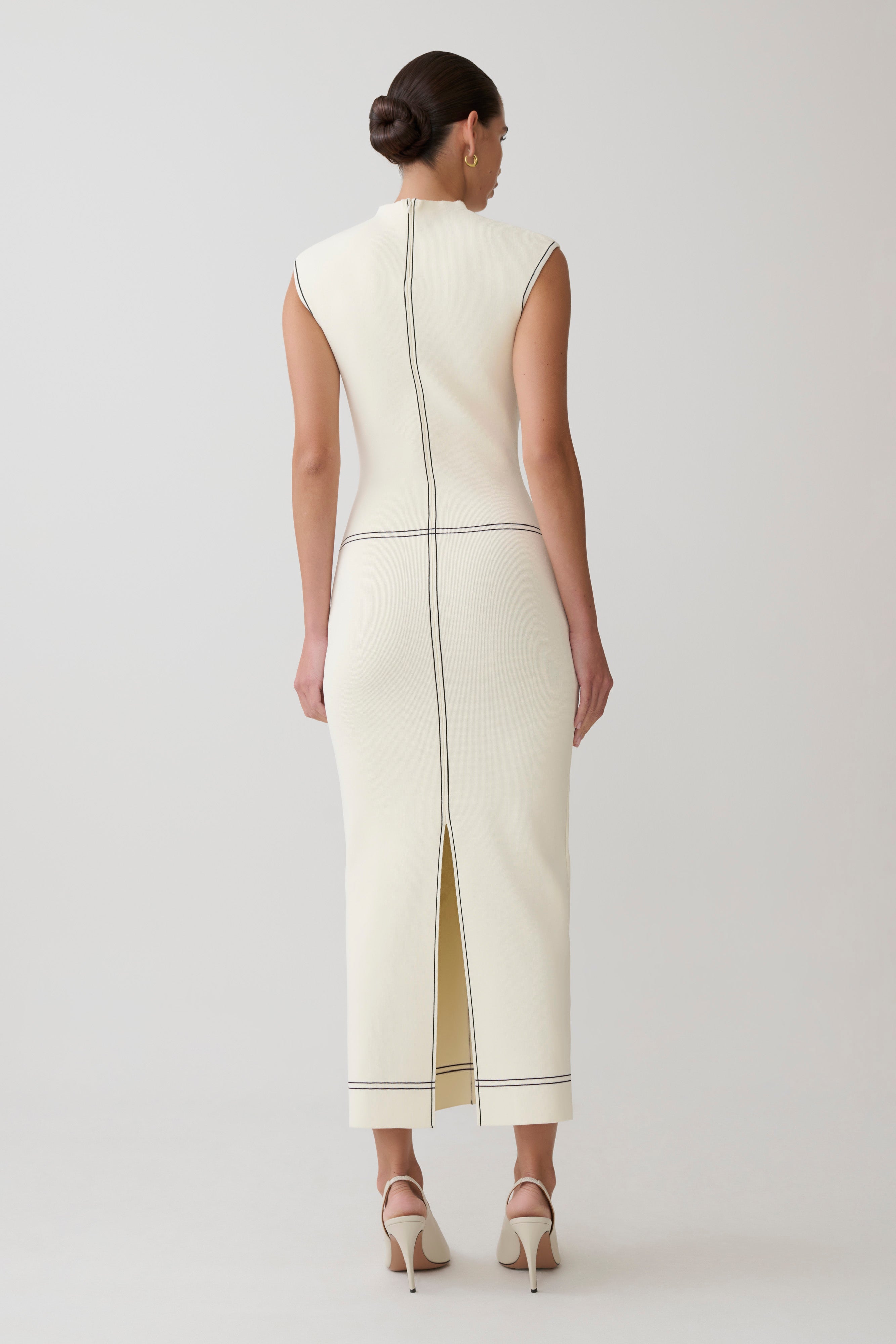 Malone Bandage Knit Midi Dress - Ivory