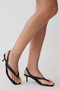 Mai Sling Back Thong Heel - Black