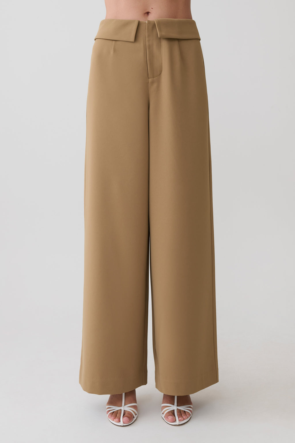 Tanya Wide Leg Suiting Pants - Camel