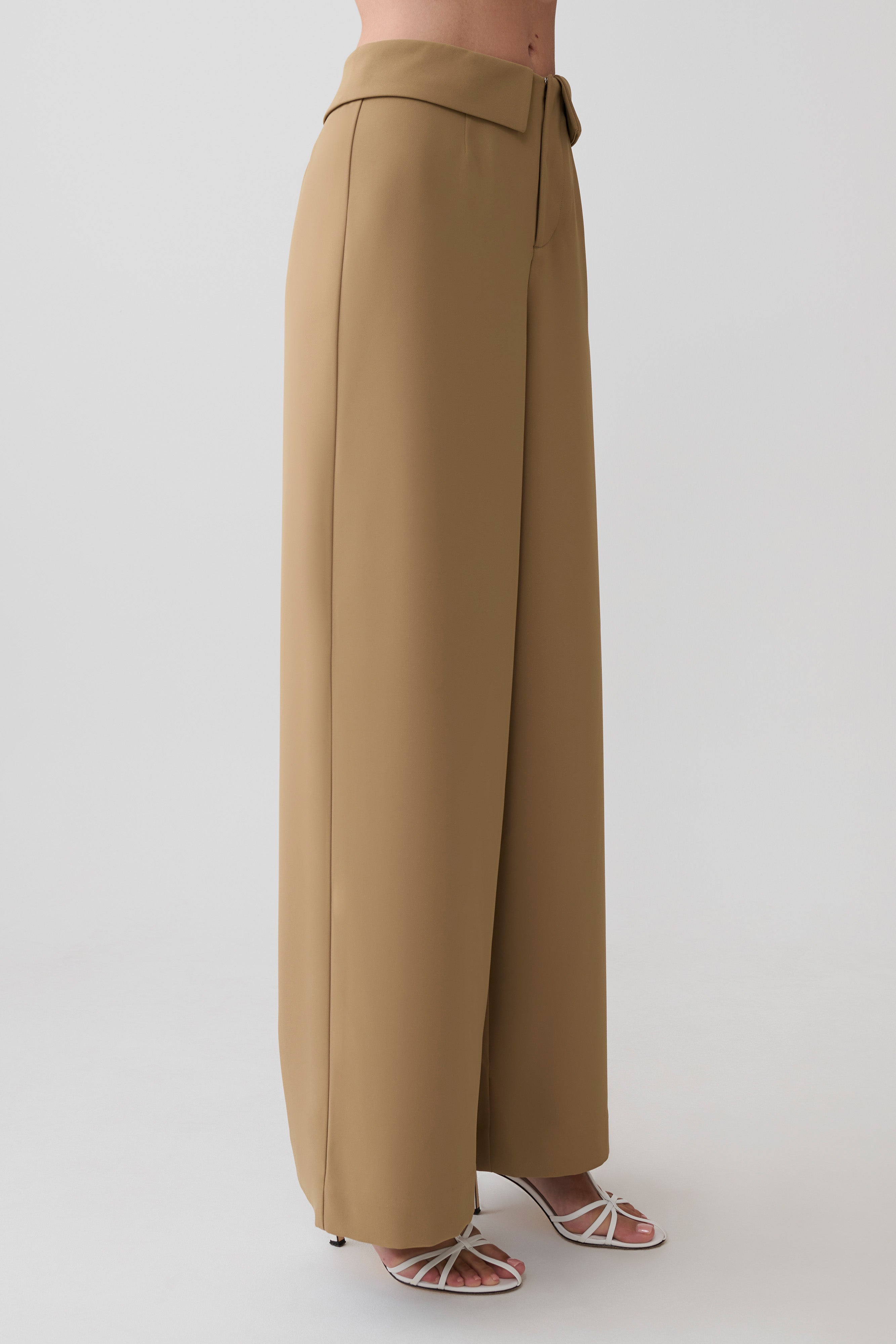 Tanya Wide Leg Suiting Pants - Camel