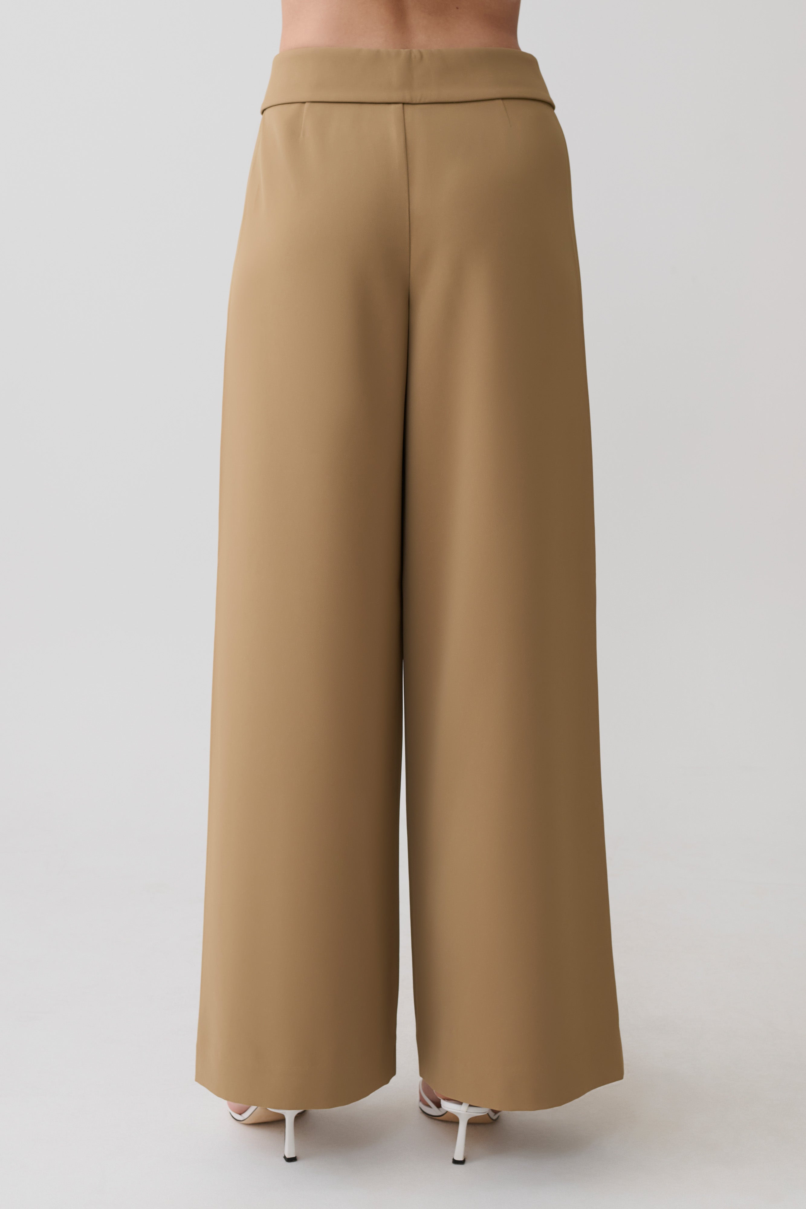 Tanya Wide Leg Suiting Pants - Camel