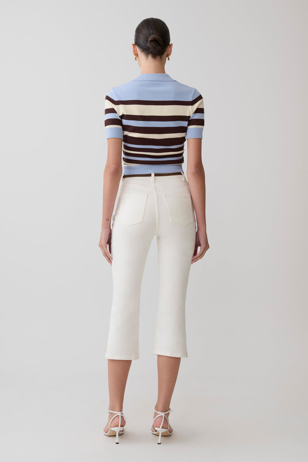 Mary Denim Capris - White