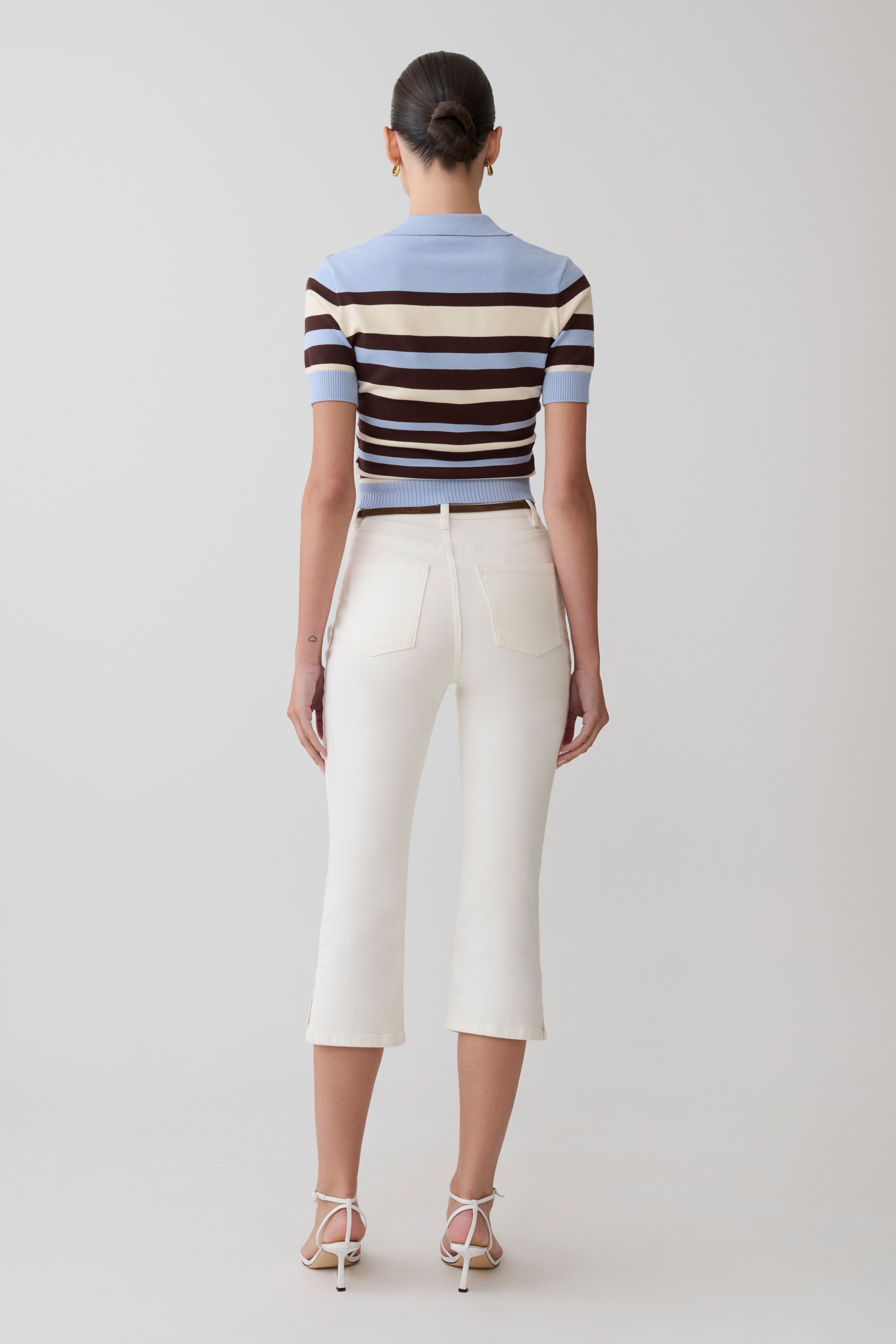 Mary Denim Capris - White
