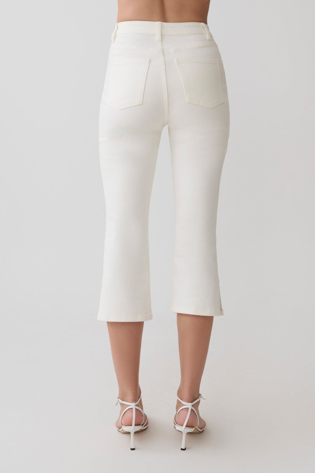 Mary Denim Capris - White