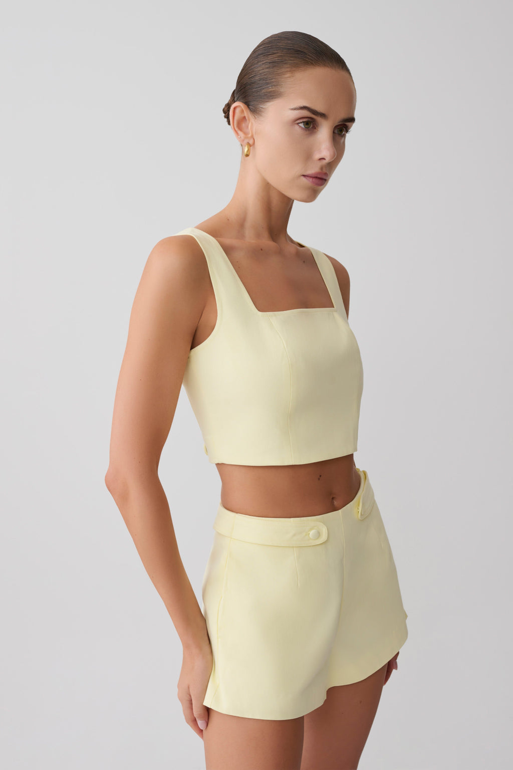 Josephine Cotton Shorts With Waistbands - Lemon