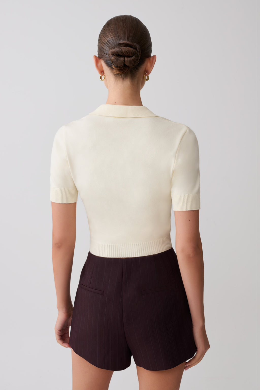 Philly Knit Button Up Top - Ivory