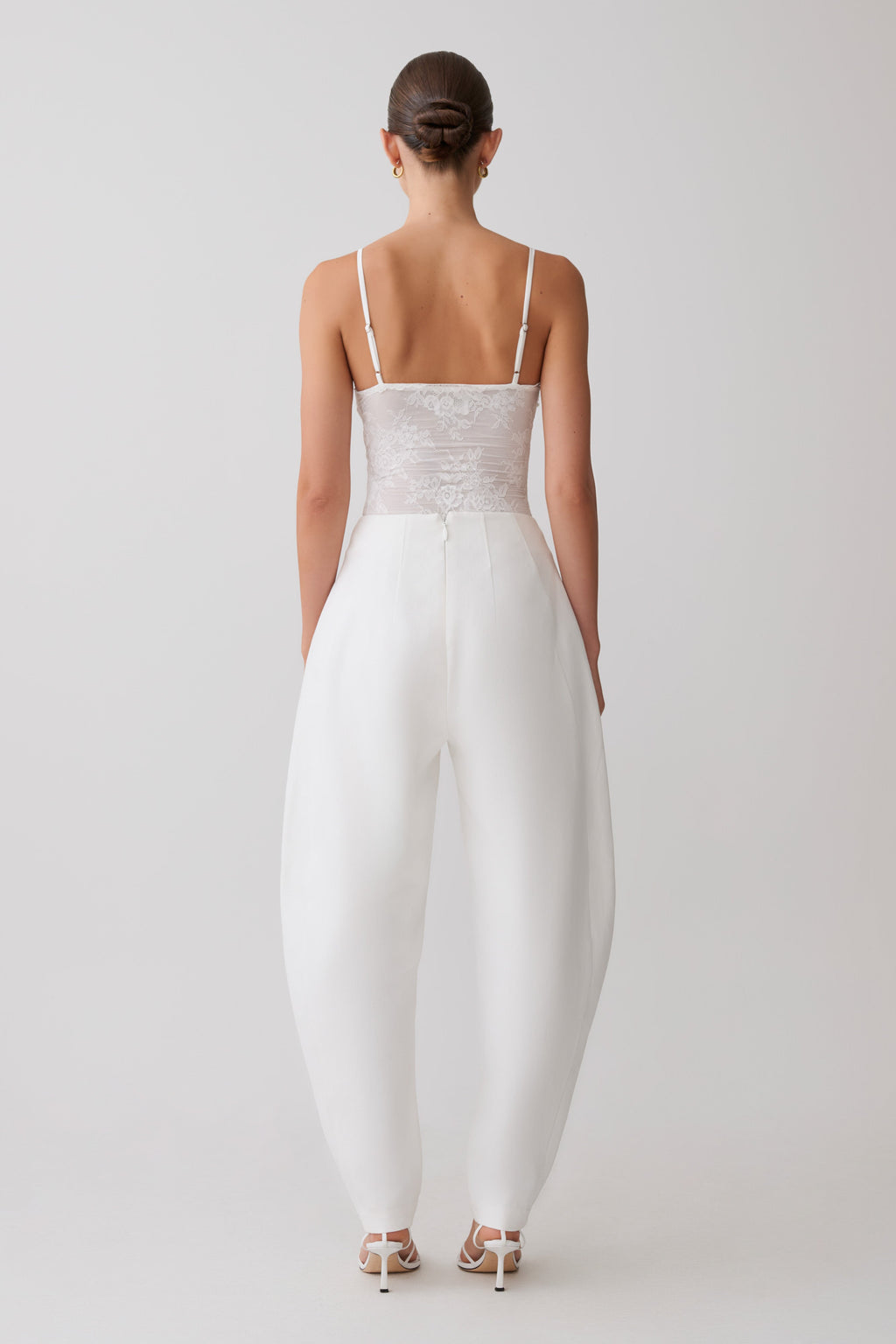 Jasper Sheer Plunge Lace Bodysuit - Ivory