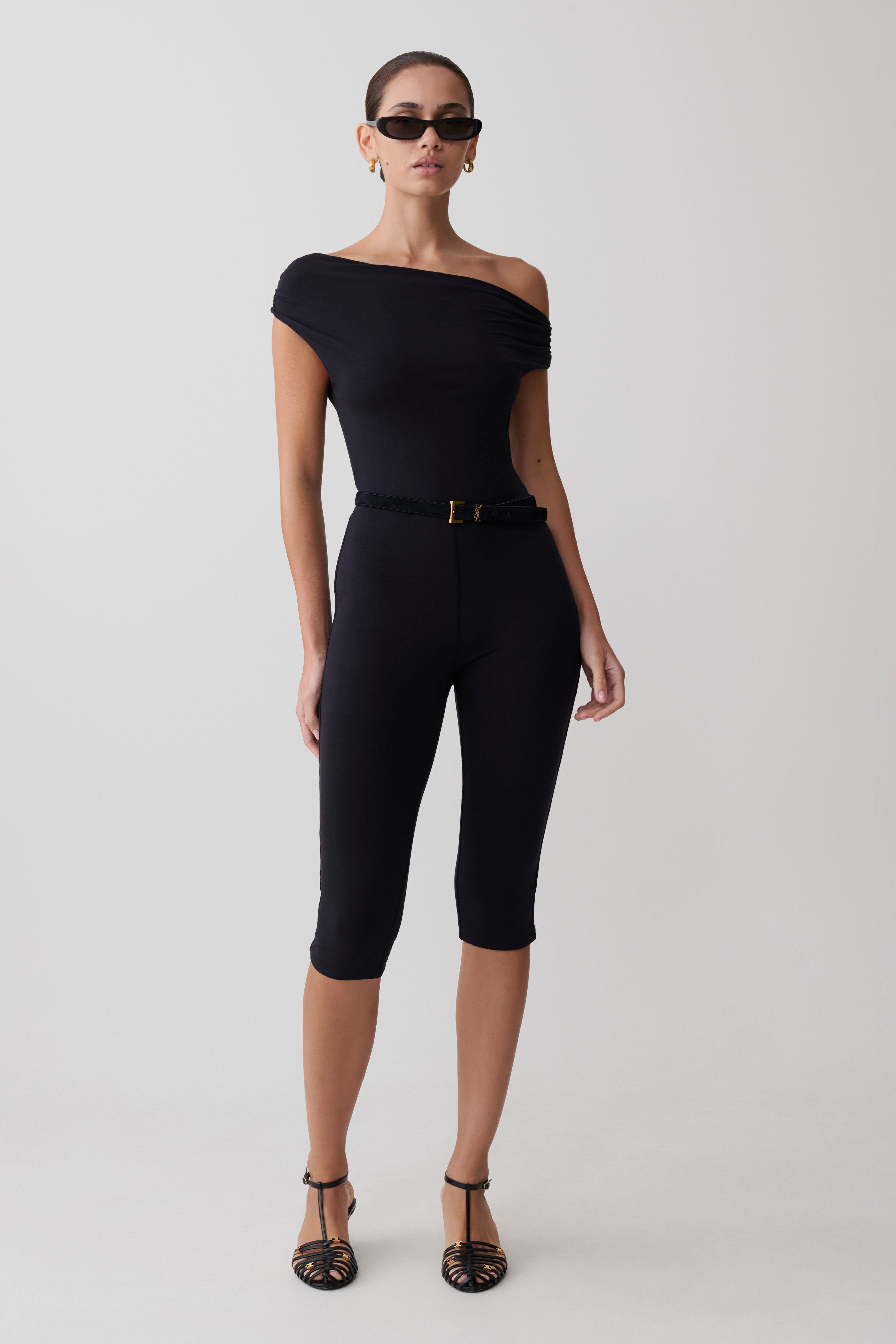 Anh One Shoulder Modal Jumpsuit - Black