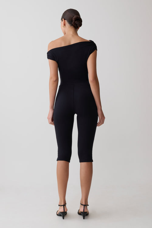 Anh One Shoulder Modal Jumpsuit - Black