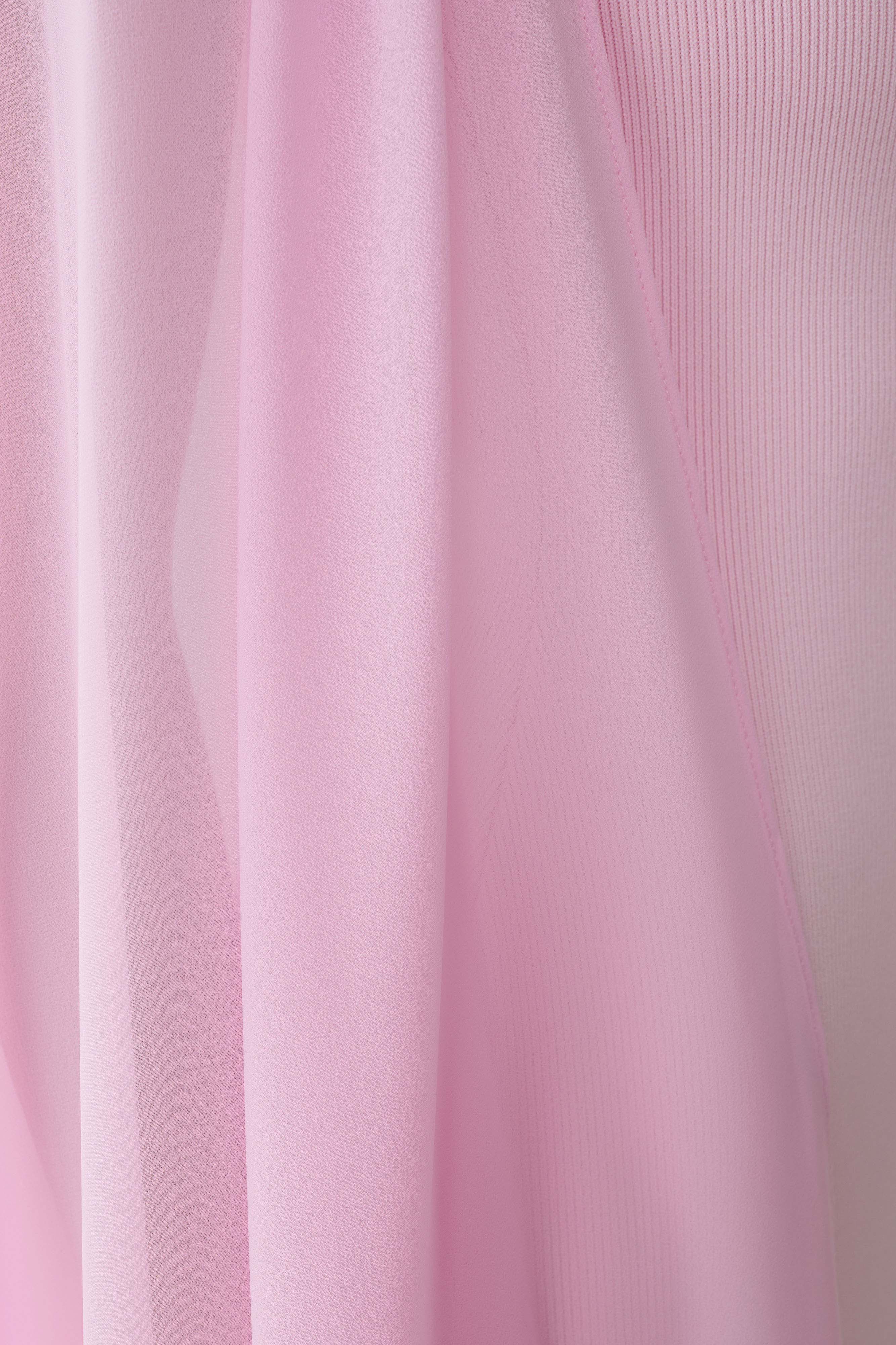 Farid Bandage Maxi Dress With Chiffon - Baby Pink