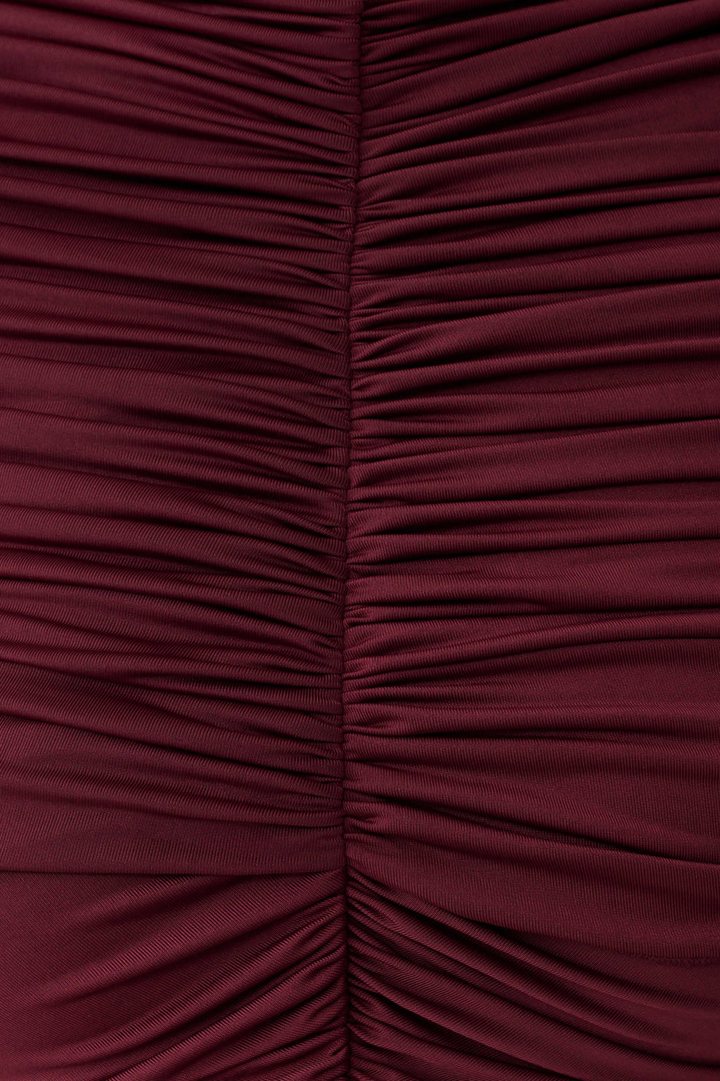 Linh Slinky High Neck Gathered Top - Mahogany