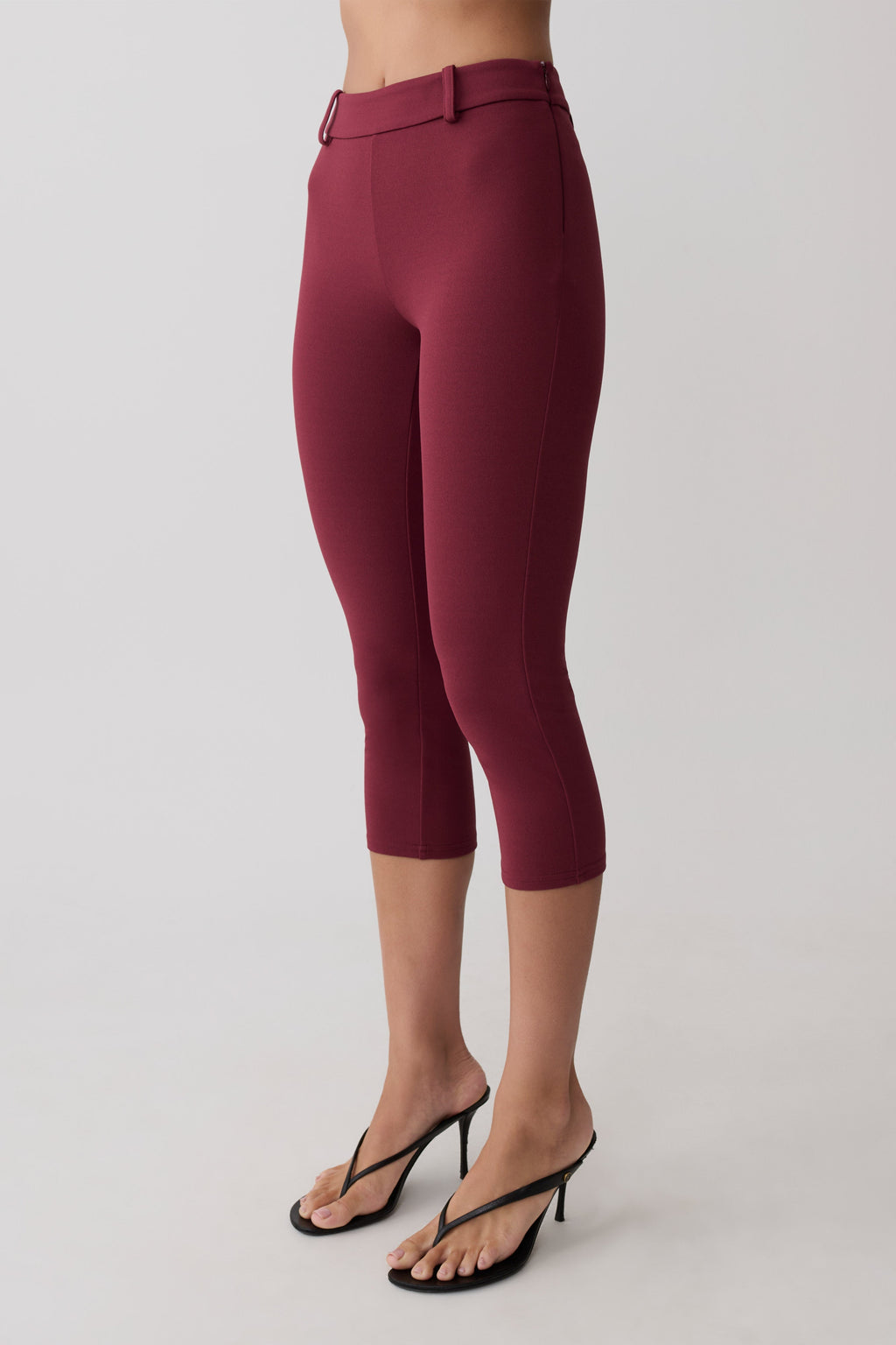 Blanca Stretch Crepe Capri Pants - Mahogany