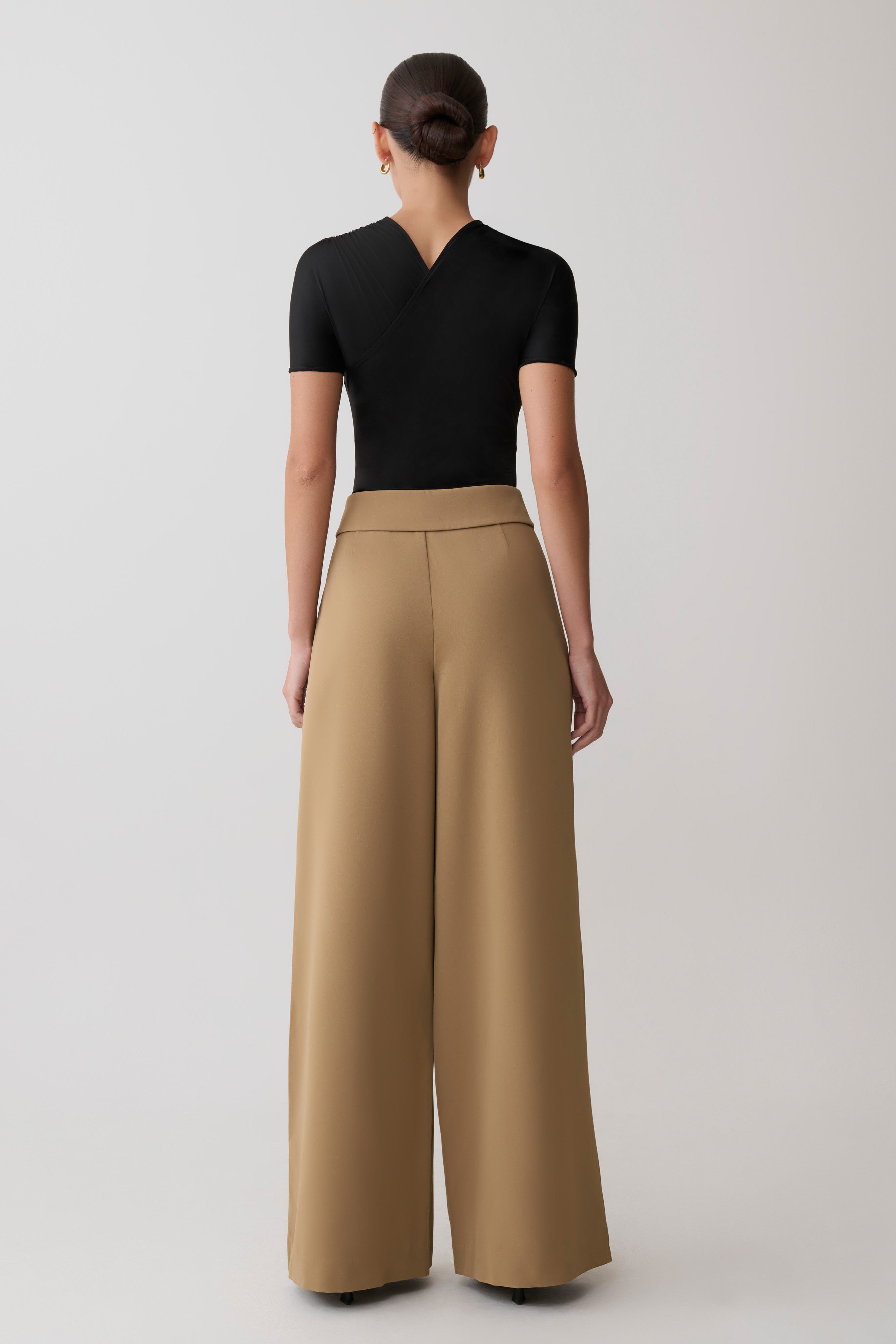 Tanya Wide Leg Suiting Pants - Camel