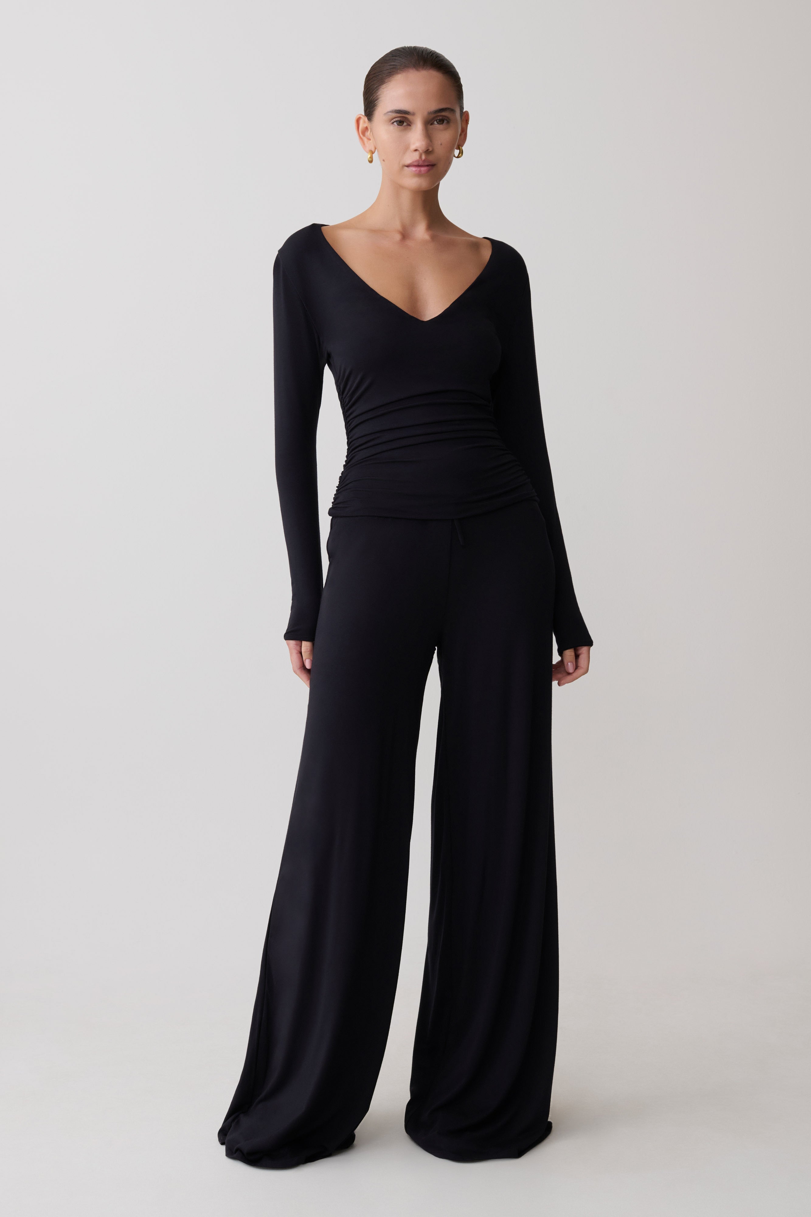 Sari Long Sleeve Modal Top - Black