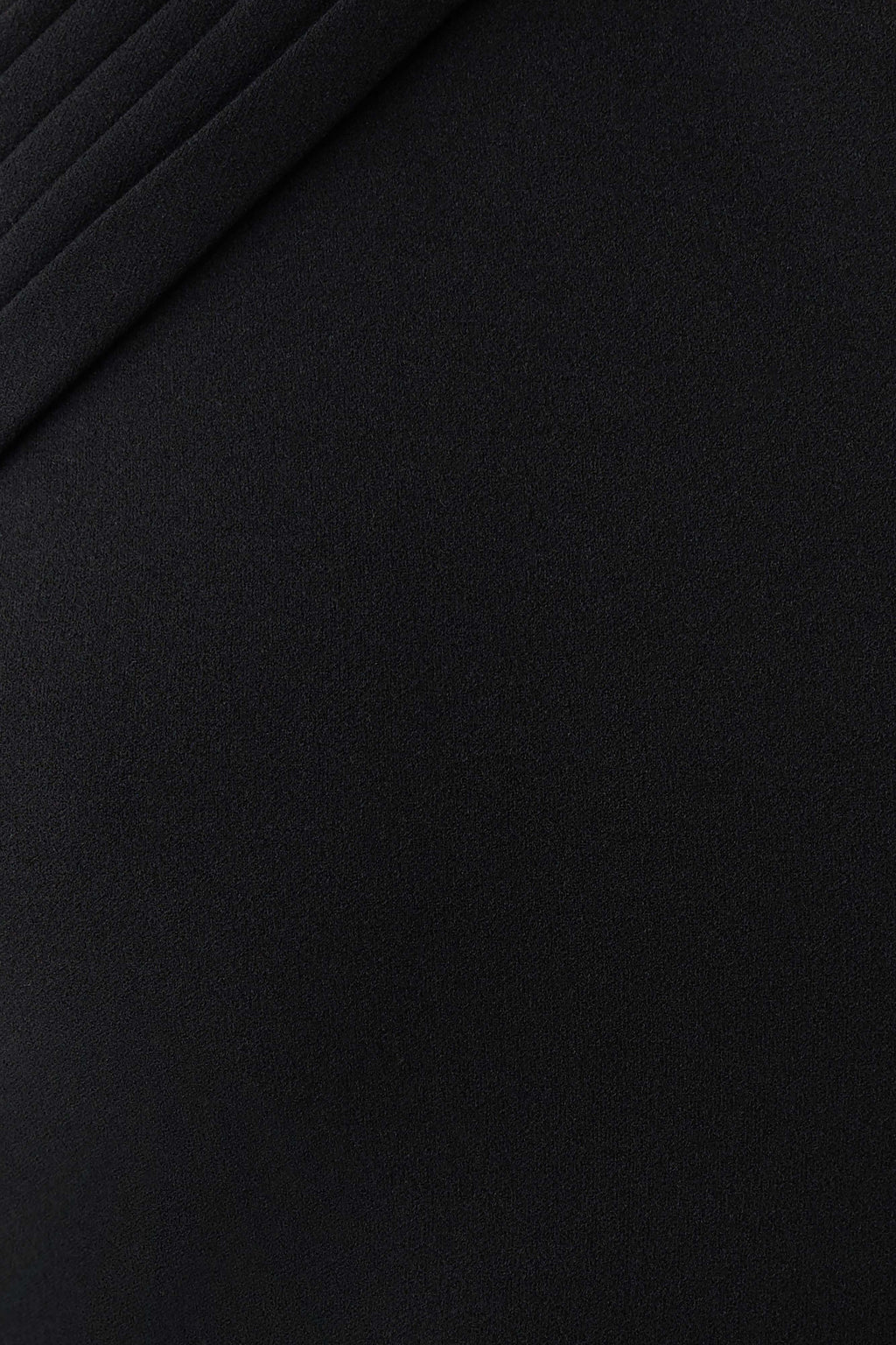 Sable Crossover Crepe Midi Dress - Black