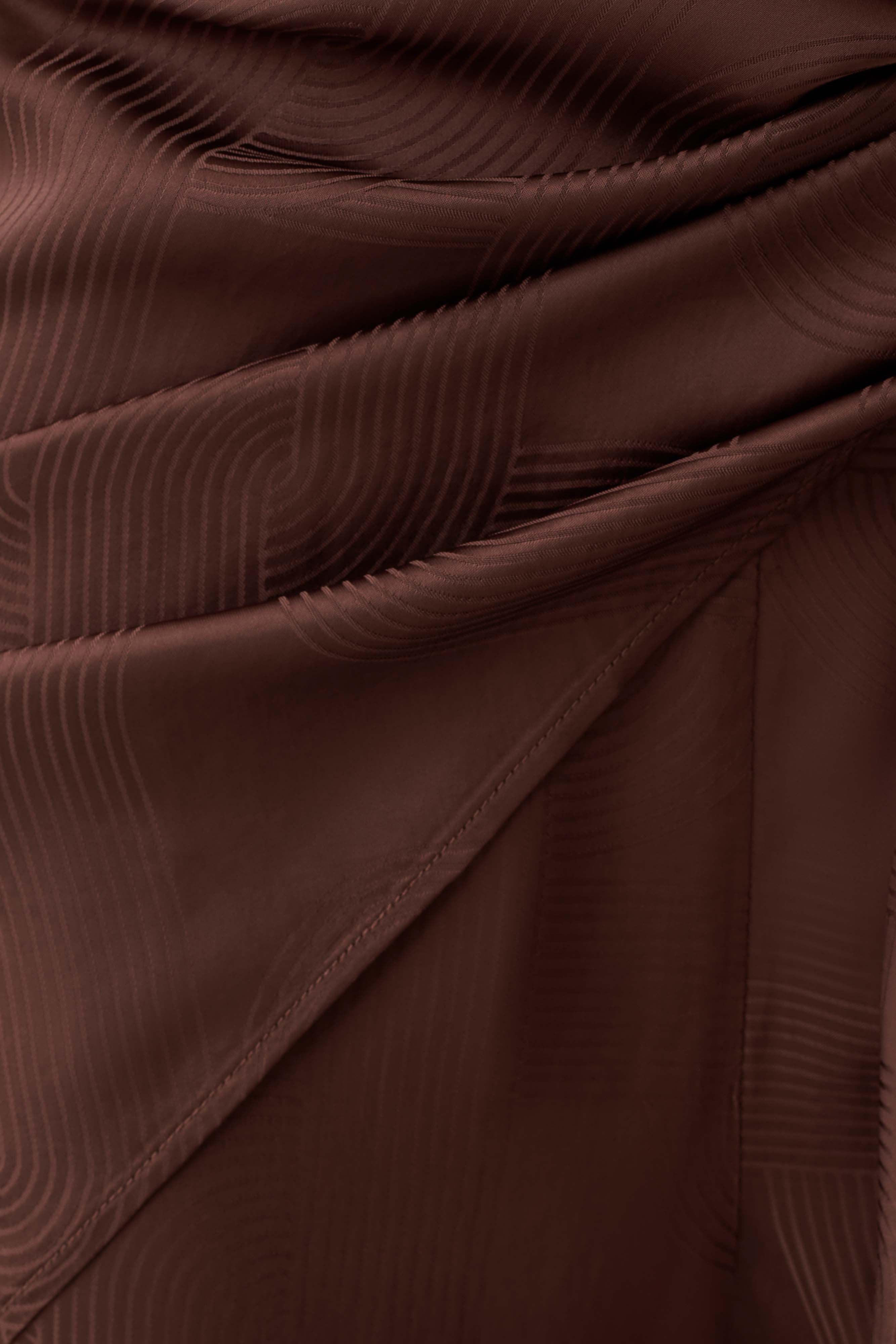 Gia Wrapped Tie Satin Pants - Chocolate