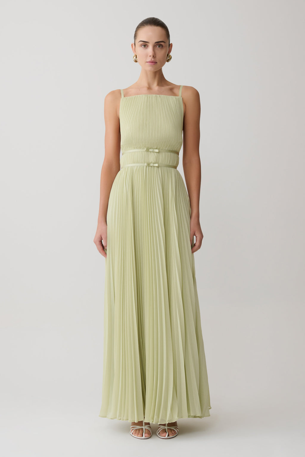 Clarisse Pleated Maxi Dress - Sage