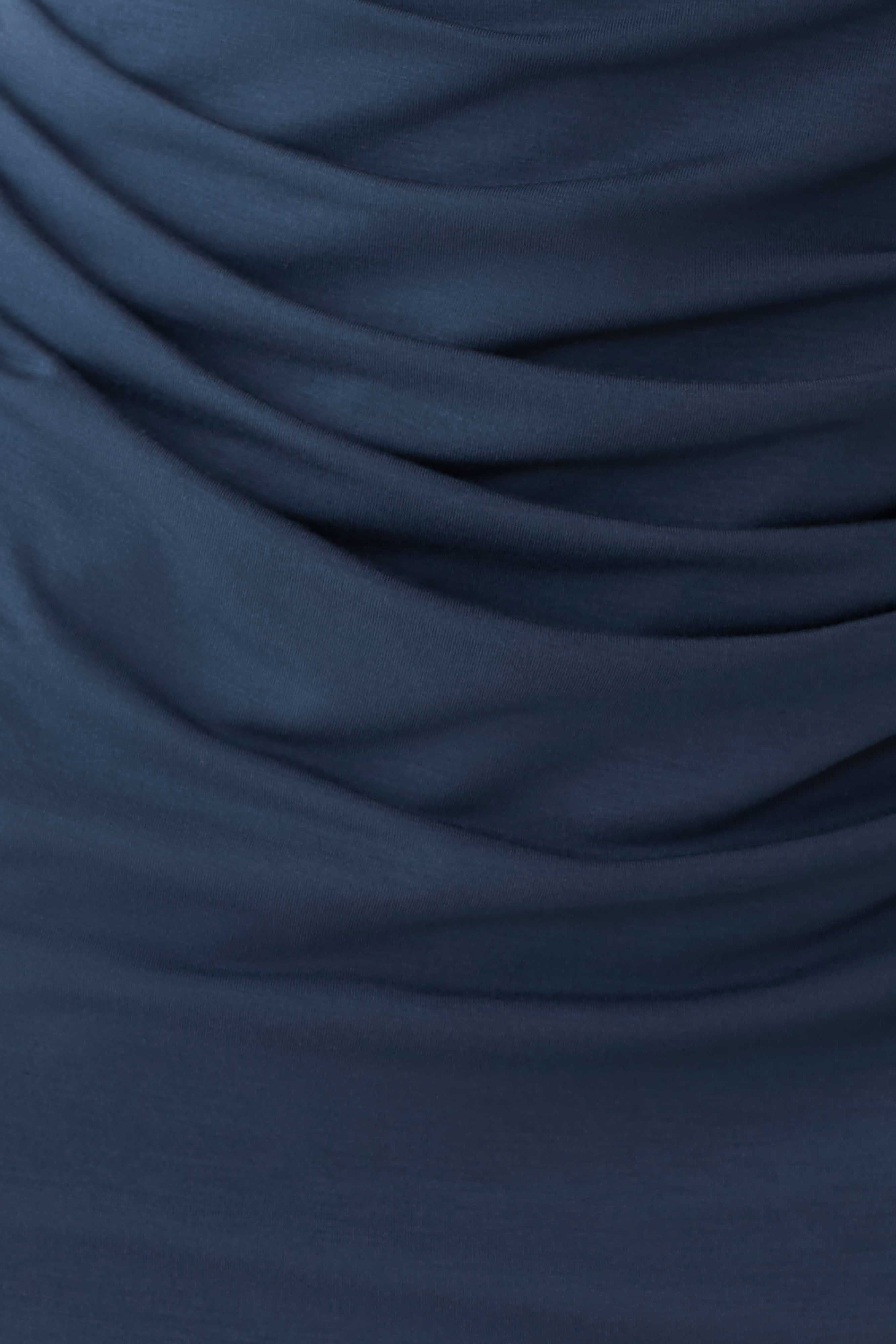 Vina Gathered Jersey Midi Dress - Ink Blue