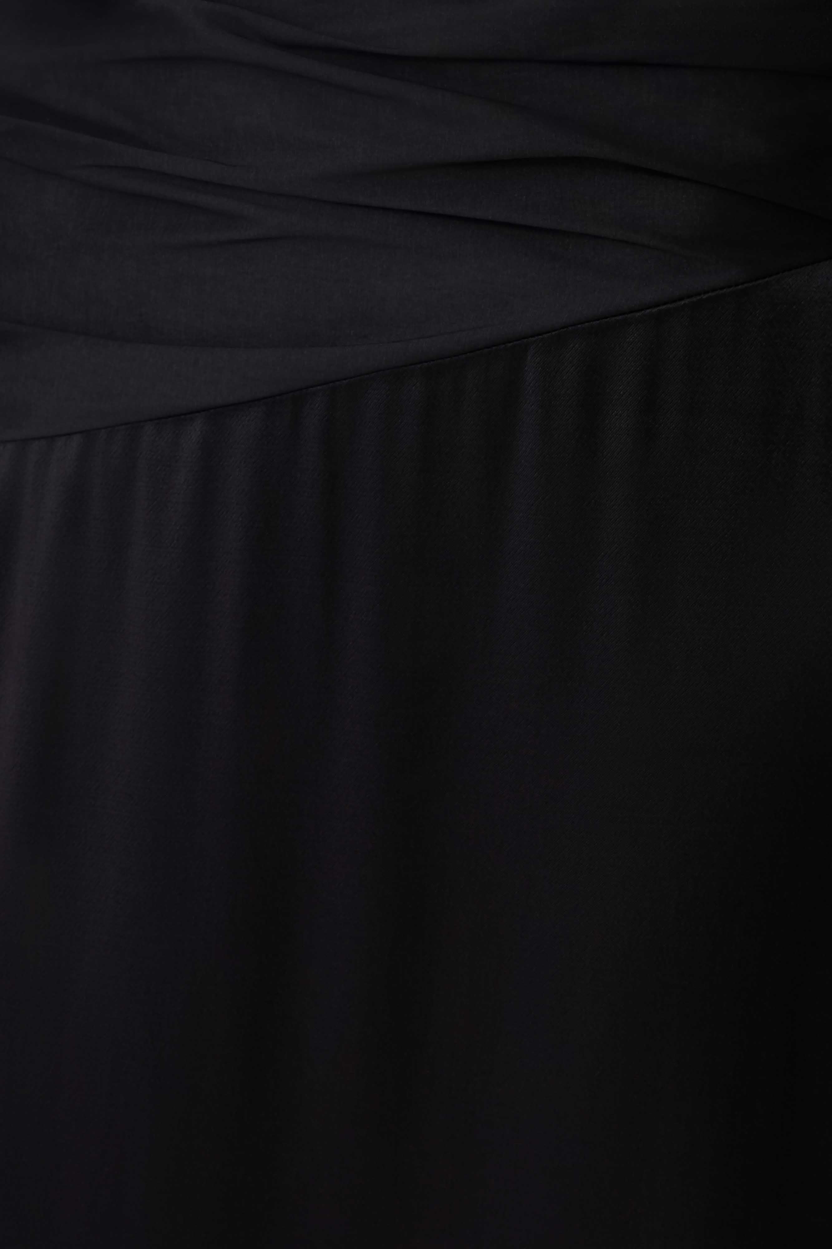 Serena Strapless Taffeta Maxi Dress - Black