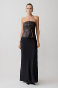 Sabrina Silk Blend Maxi Skirt - Black