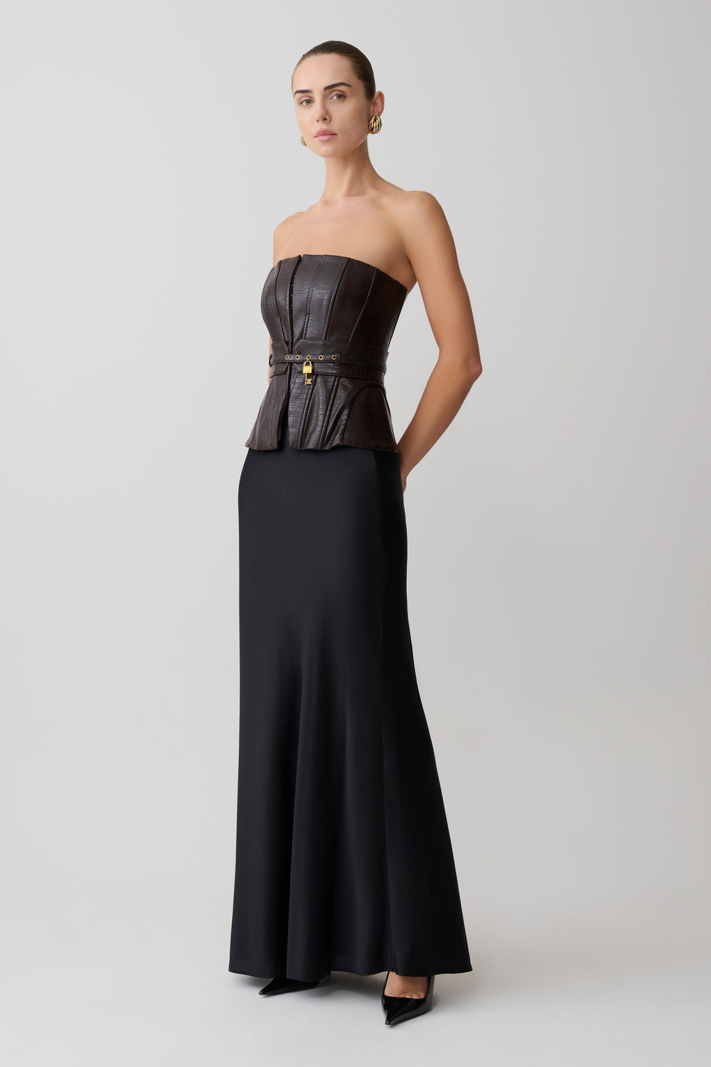 Sabrina Silk Blend Maxi Skirt - Black