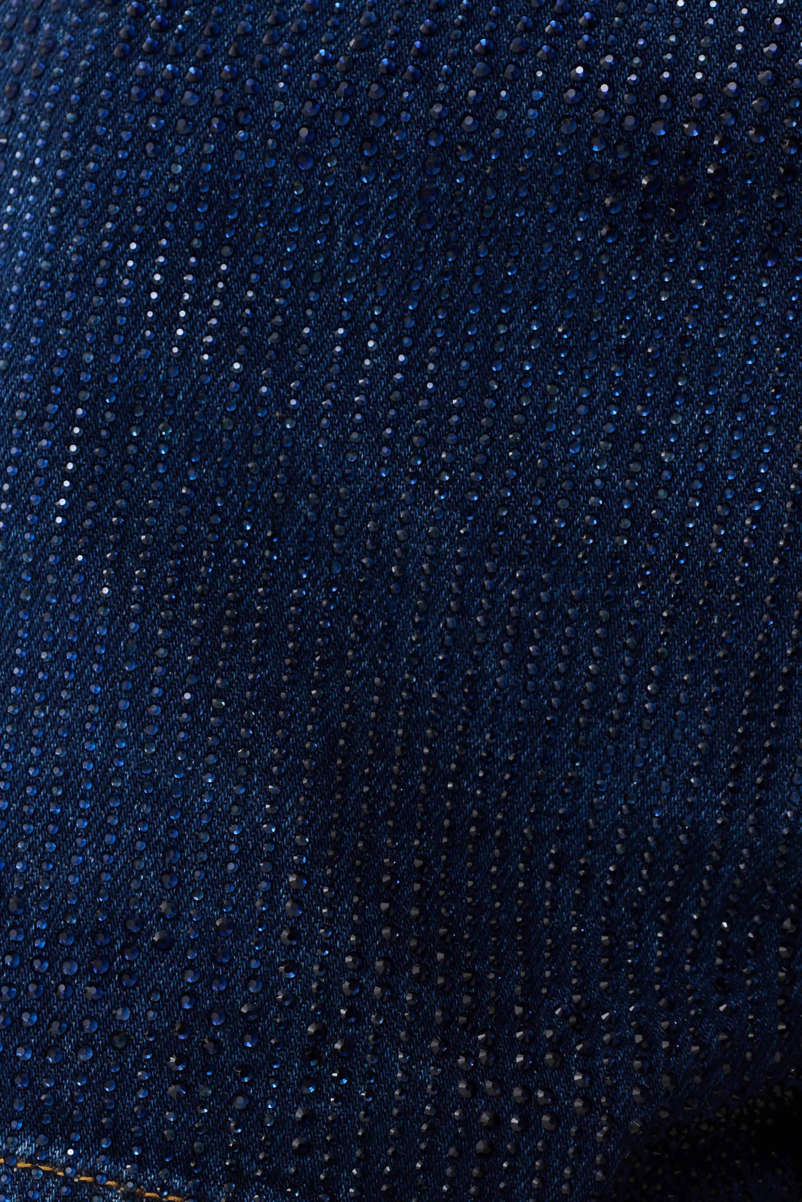 Dan Diamante Denim Shorts - Midnight Blue